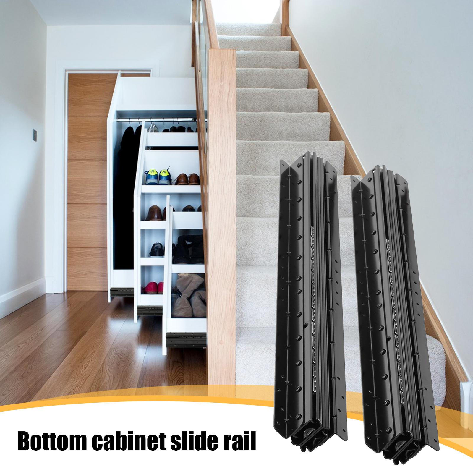 1 Pair 32in Undermount Heavy Duty Drawer Slides Full Extension Bottom Mounted