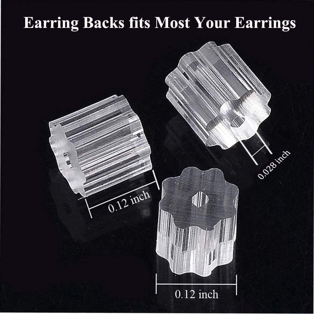 200PCS Silicone Earring Backs Clear Soft Rubber Hypoallergenic Replacements