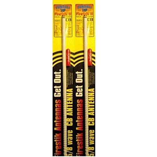 LOT OF 2 Firestik II FS3-W 5/8 Wave 650W TUNABLE TIP CB Radio Antenna (WHITE)