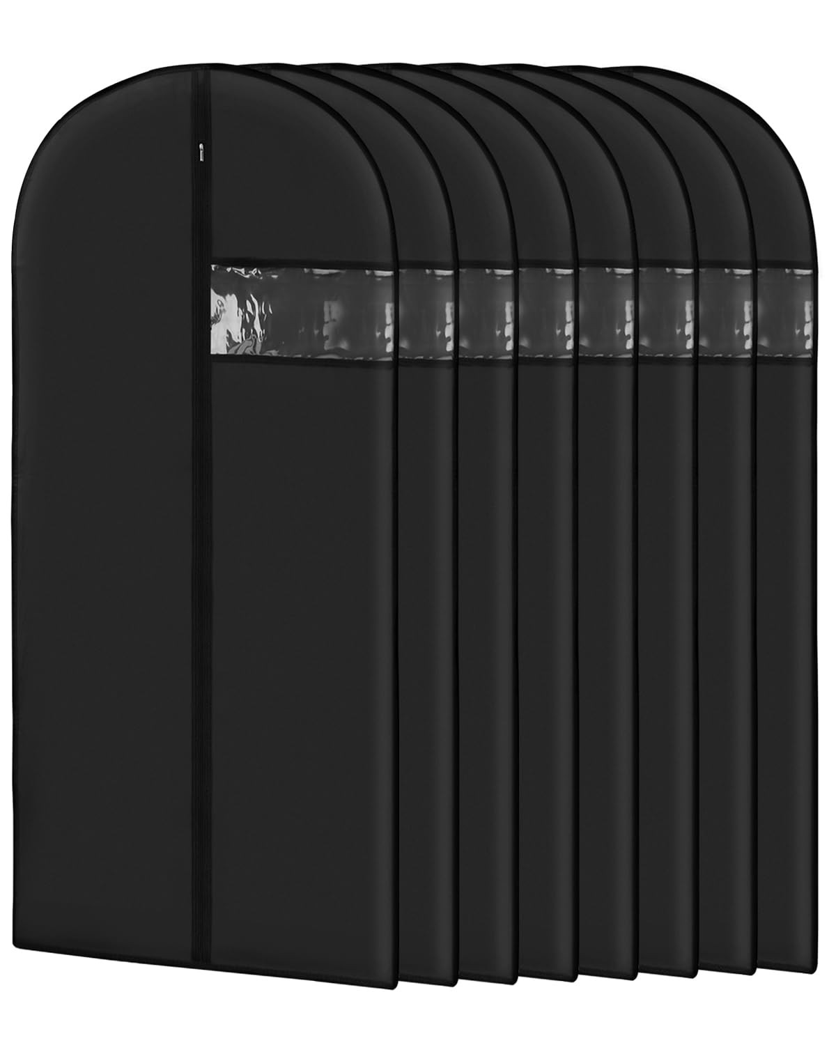 Garment Bags for Hanging Clothes 8 packs Washable 43'' x 24'', 8 black