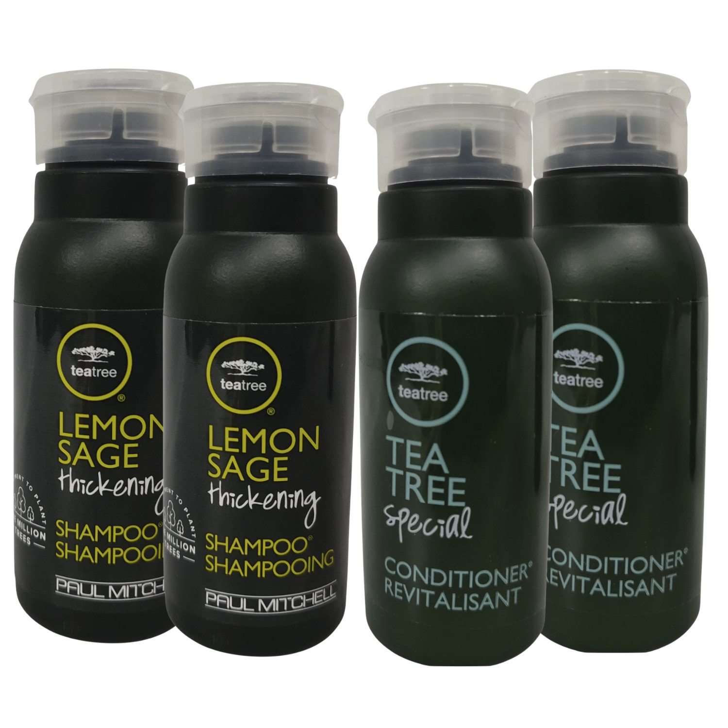 4 Paul Mitchell TEA TREE 1 oz Thickening Shampoo & Special Conditioner Travel Sz