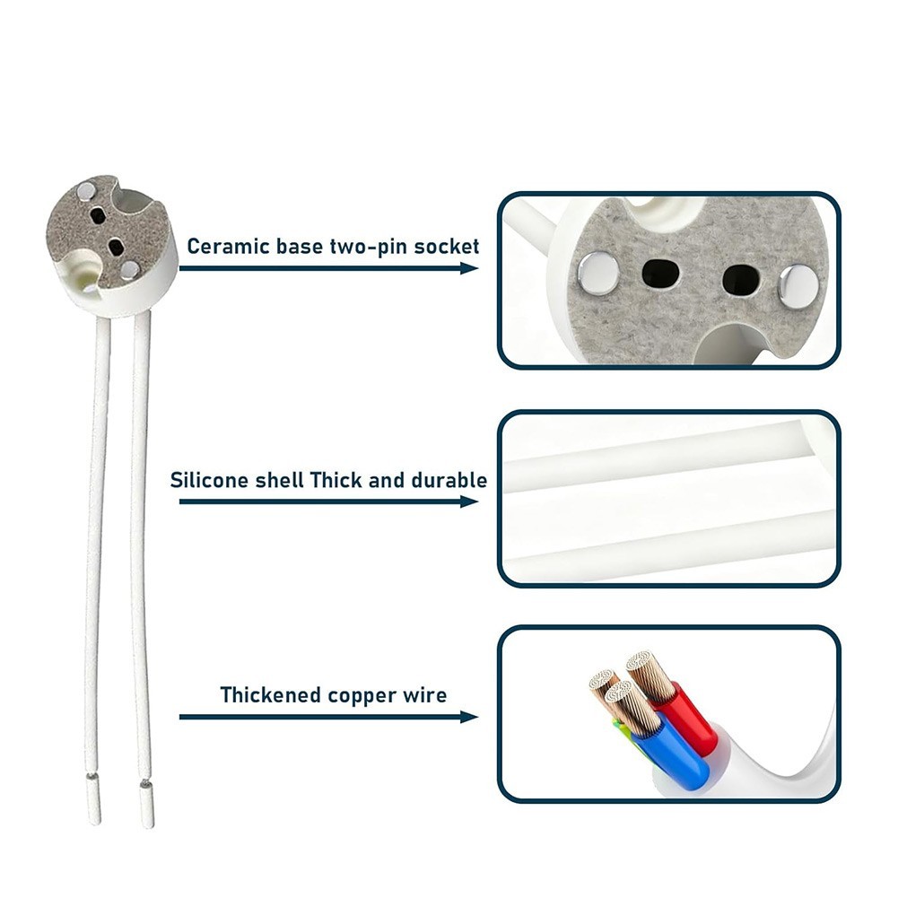 GU5.3 Socket Pack 10pcs MR16 Lamp Holder For 12V LED Halogen Compatible