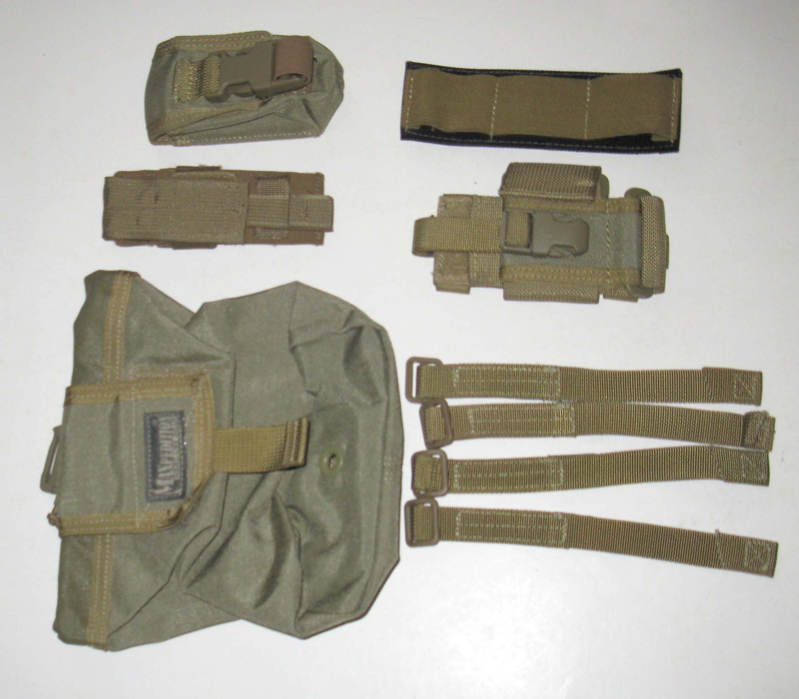 Lot of 4 Maxpedition OD Green Pouches Dump Belt Mag Pouch with 4 Tacties +