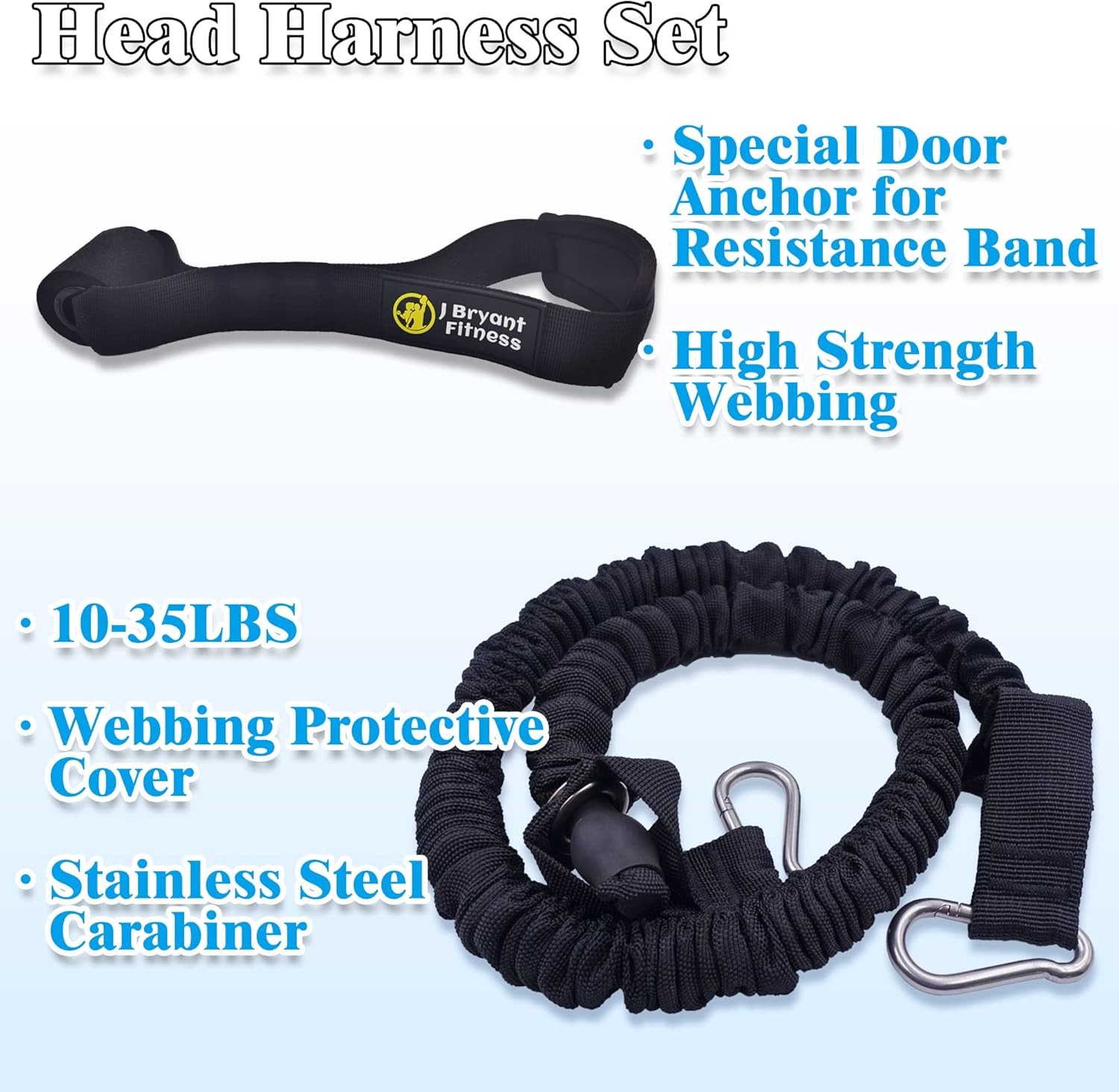 J Bryant Neck Harness Head - Weight Lifting with Resistance Black-M(20-23)