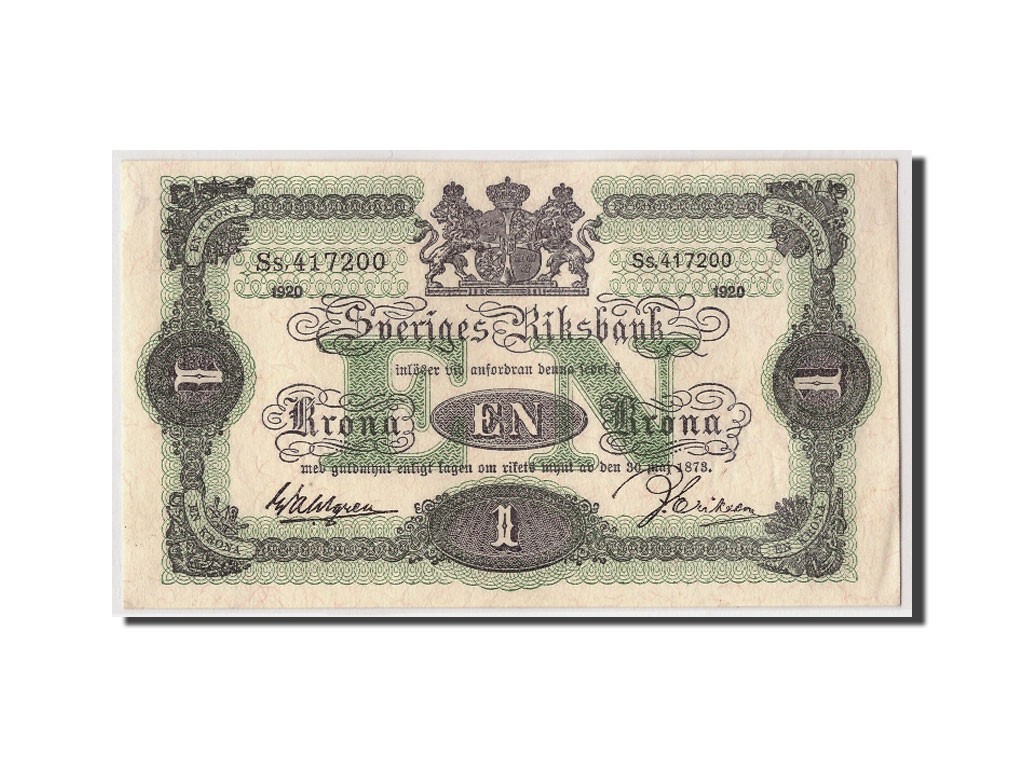 [#310440] Banknote, Sweden, 1 Krona, 1920, Undated, KM:32g, UNC