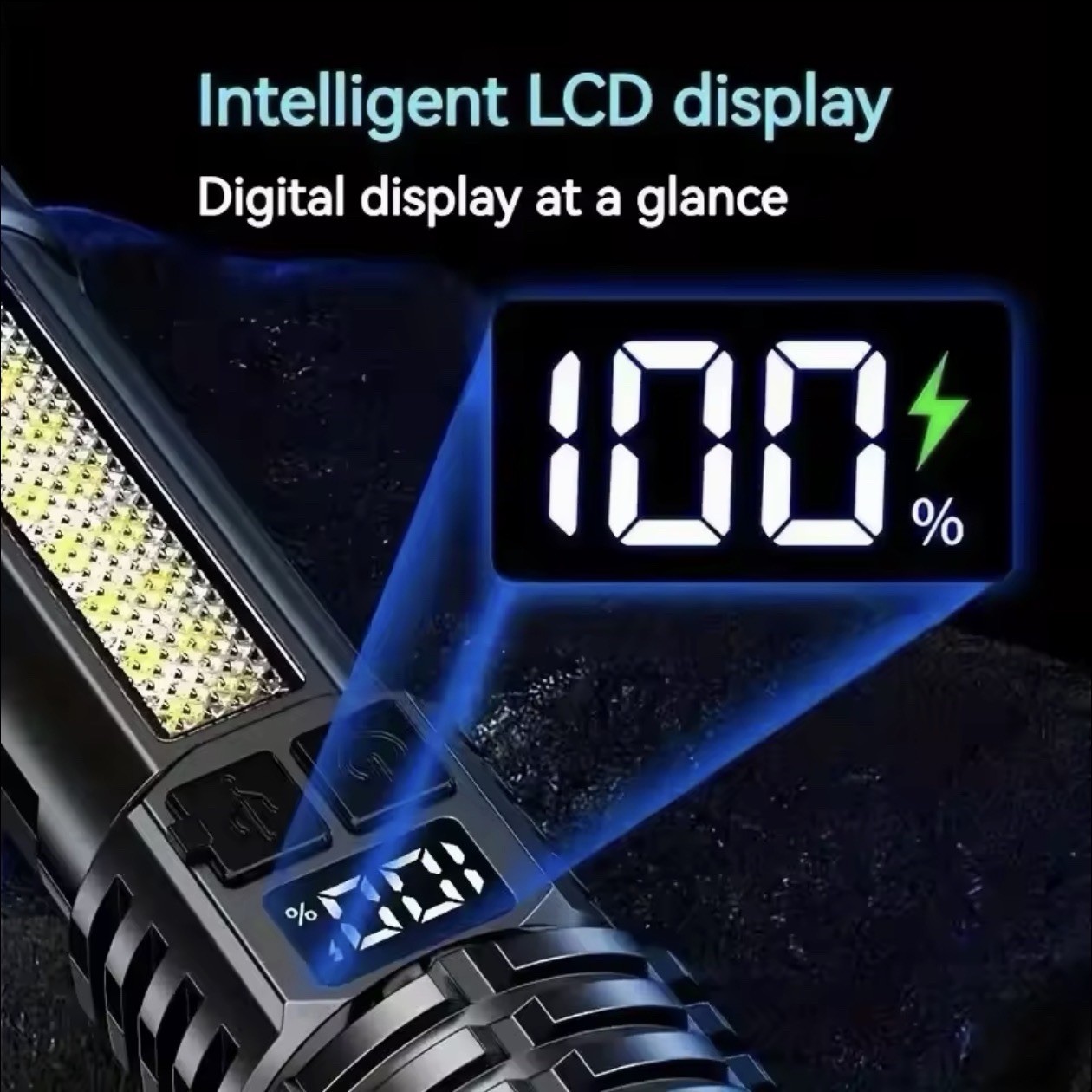 1000000 Lumens Super-Bright LED Tactical Flashlight Rechargeable COB Work Light