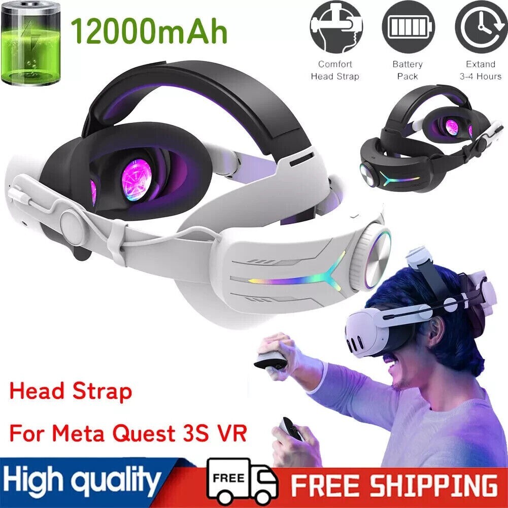 Battery Head Strap 12000mAh VR Headset Accessories For Meta Quest 3s