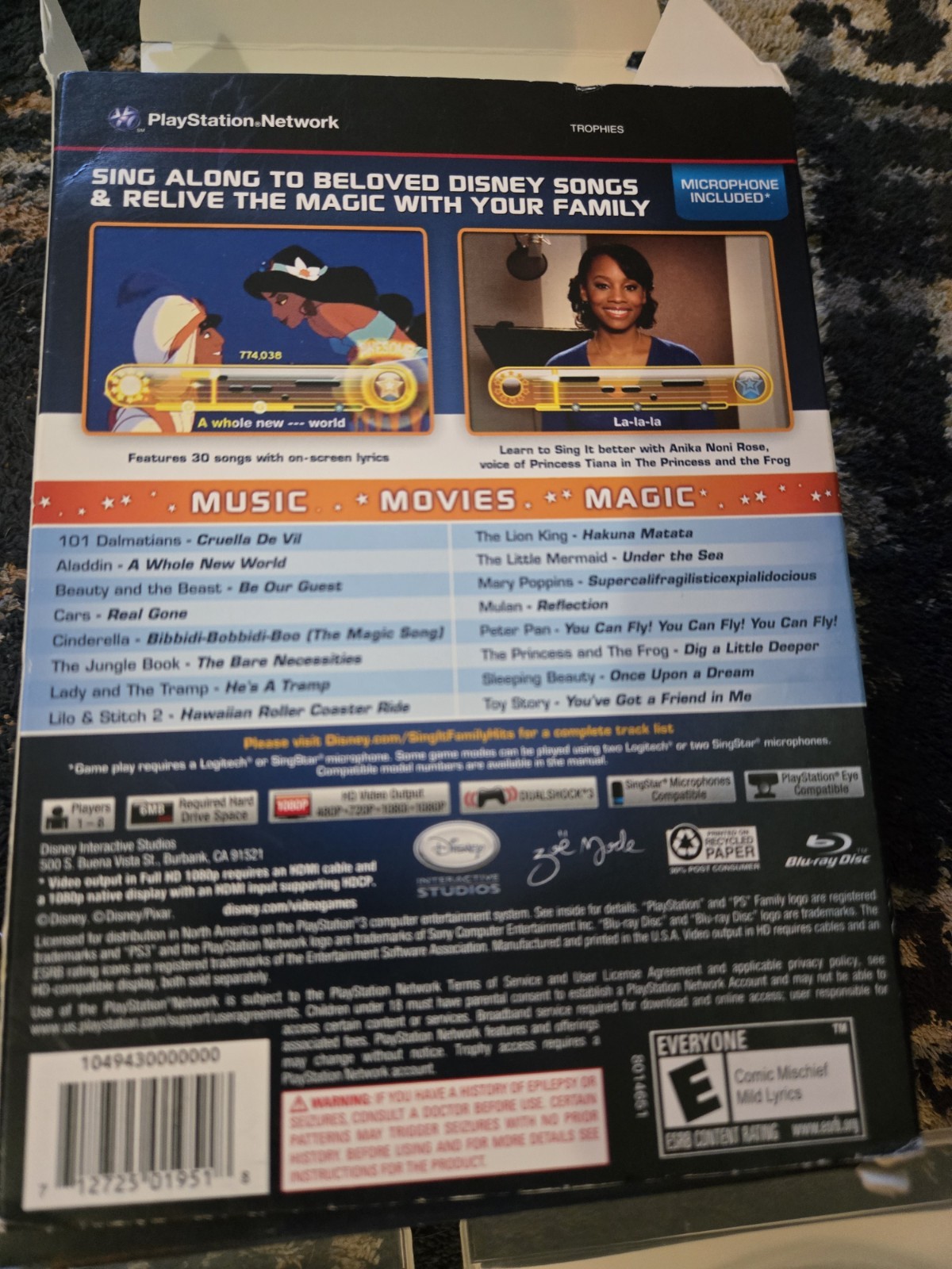 Disney Sing It Family Hits for PS3 with Logitech Microphone
