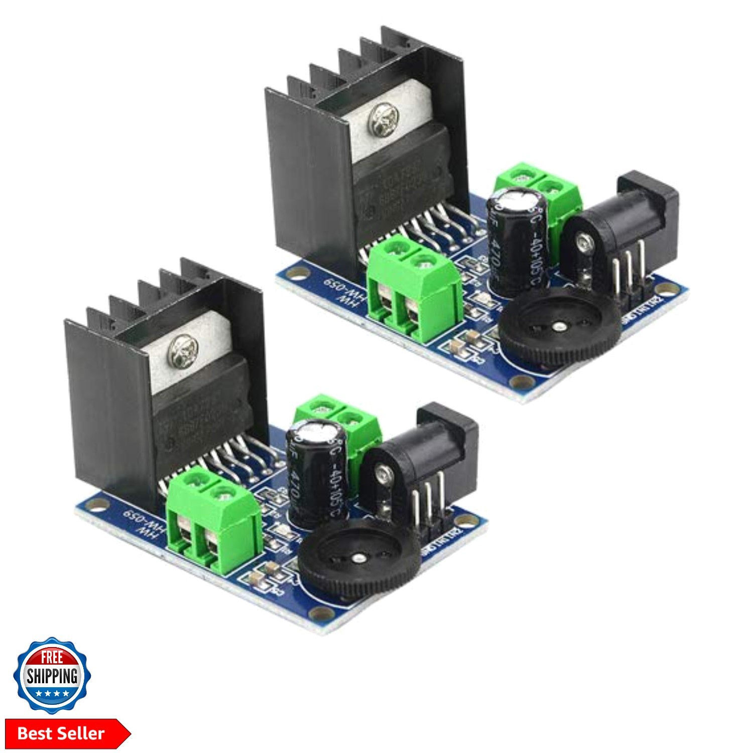 2Pcs Dual-Channel Audio Power Amplifier Board Module Power Input Mode 4-8 Ohm...