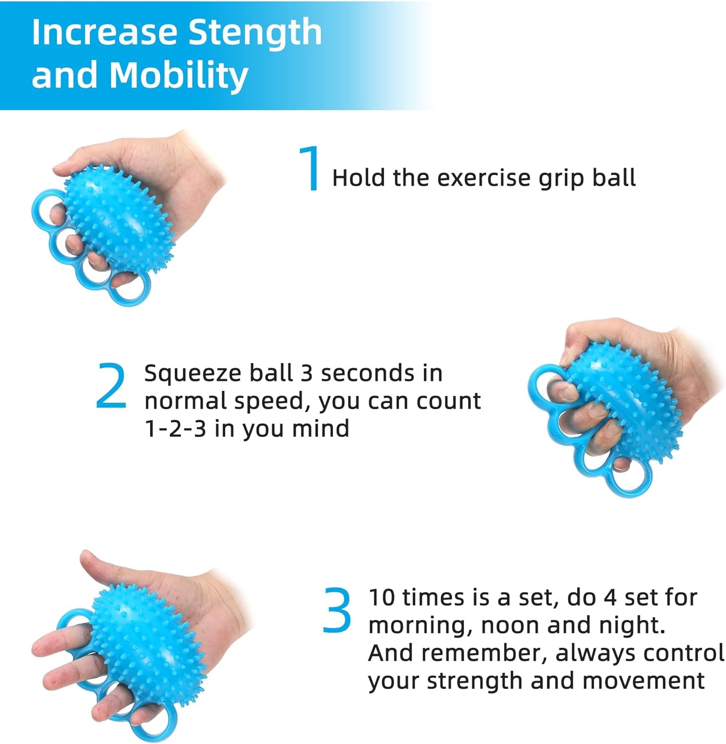 Hand Exercise Ball Grip Strengthening Stress Relief