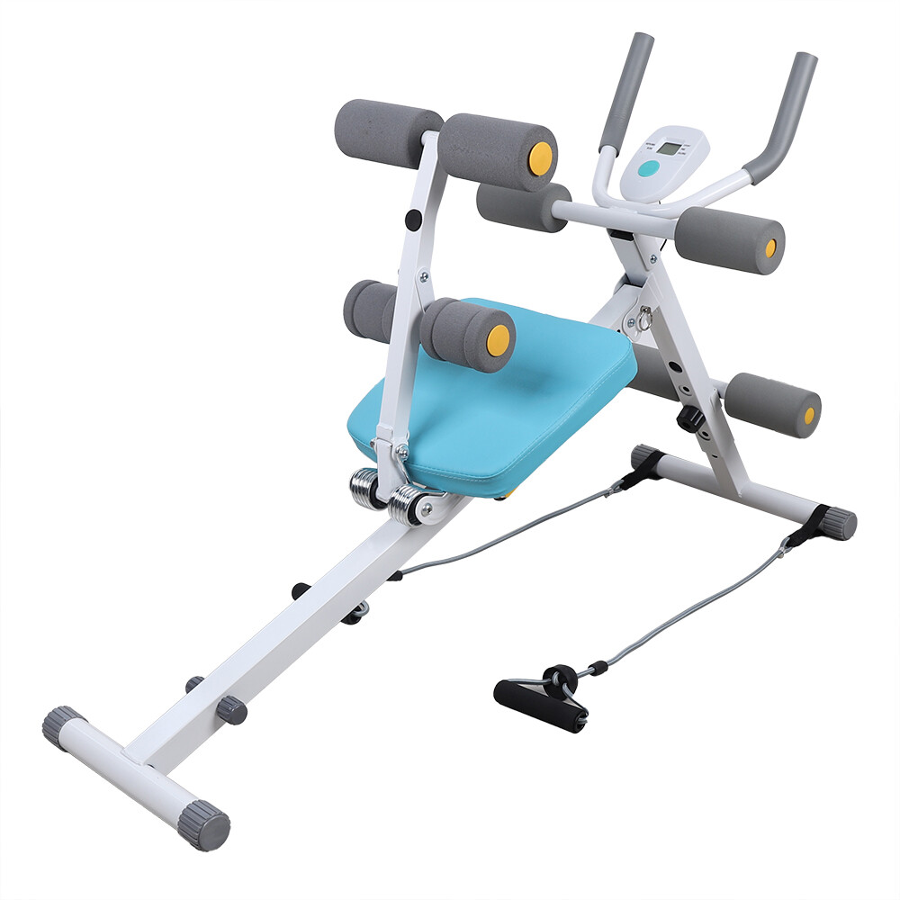 2-in-1 Adjustable Ab Trainer Machine - Foldable Sit-Up Bench, 330lbs Capacity