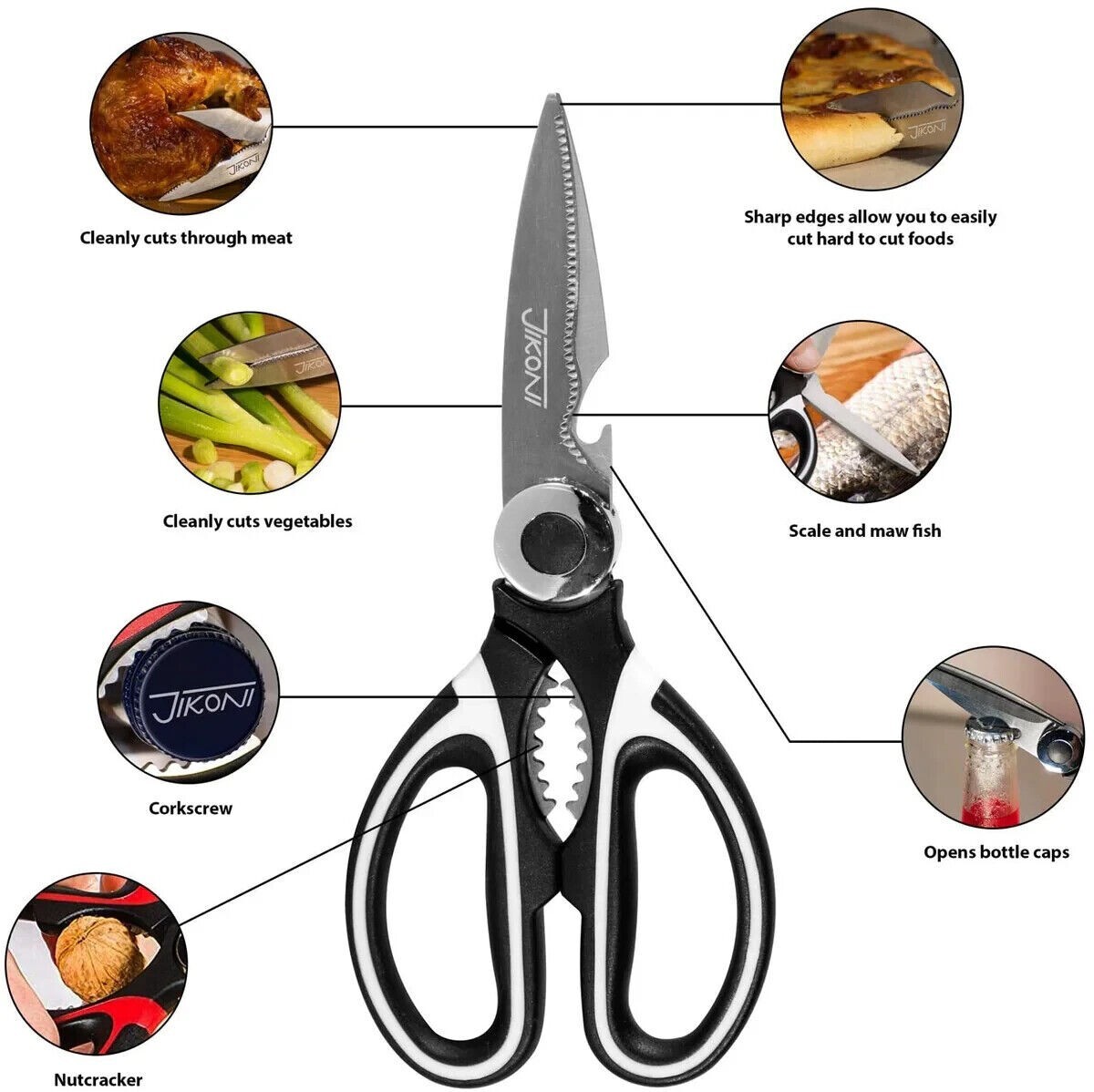2 Pack Heavy Duty Kitchen Scissors Multi Tool Food Meat Vegetable Shear