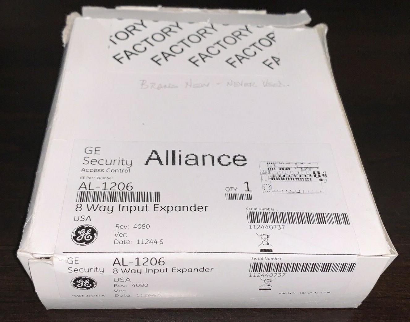 GE SECURITY AL-1206 ALLIANCE 8-ZONE EXPANSION MODULE SIGNAL ASSEMBLY