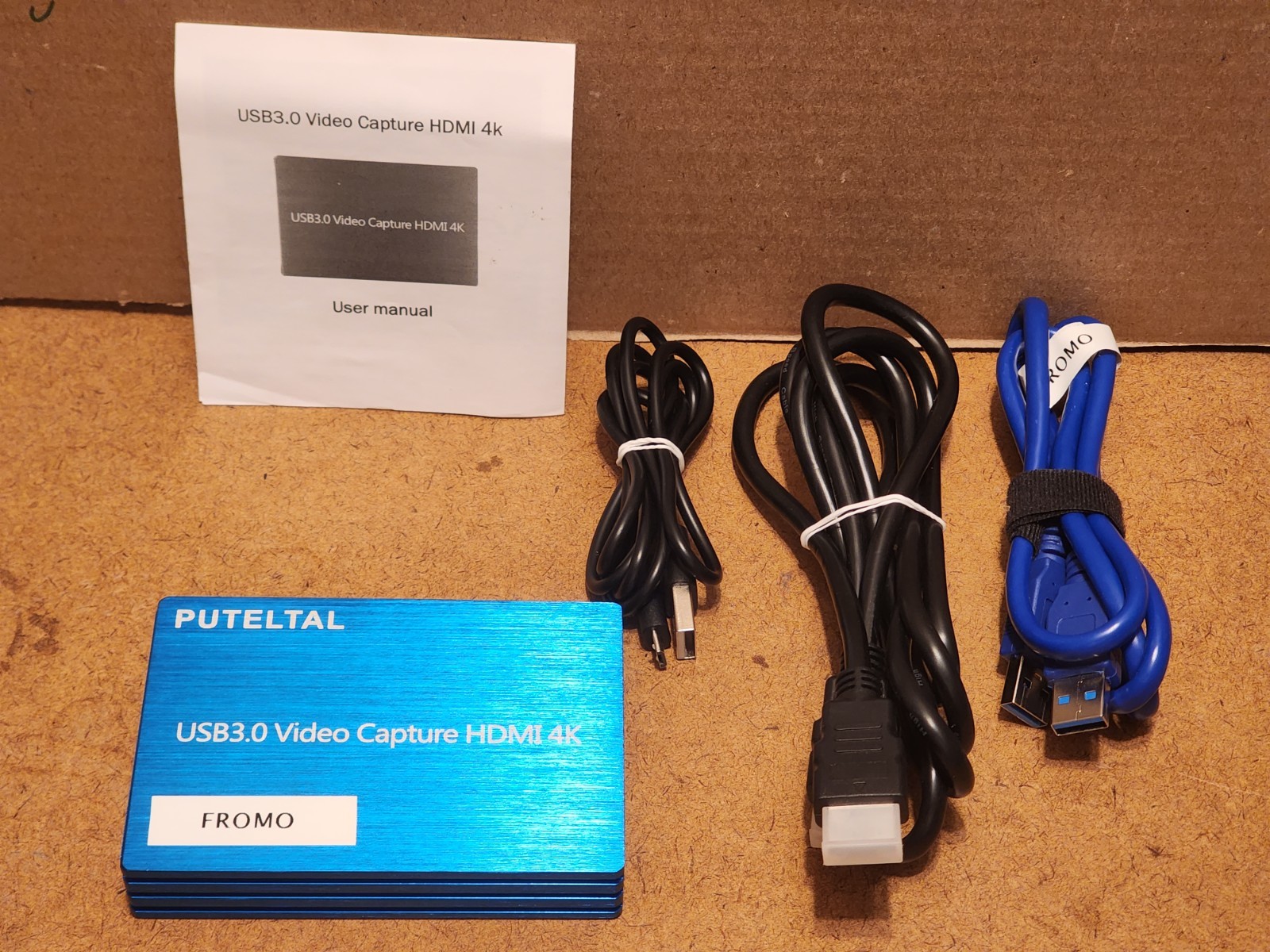 PUTELTAL HDMI INTERFACE TO USB 3.0 VIDEO CAPTURE HDMI 4K BLUE - WINDOWS / LINUX