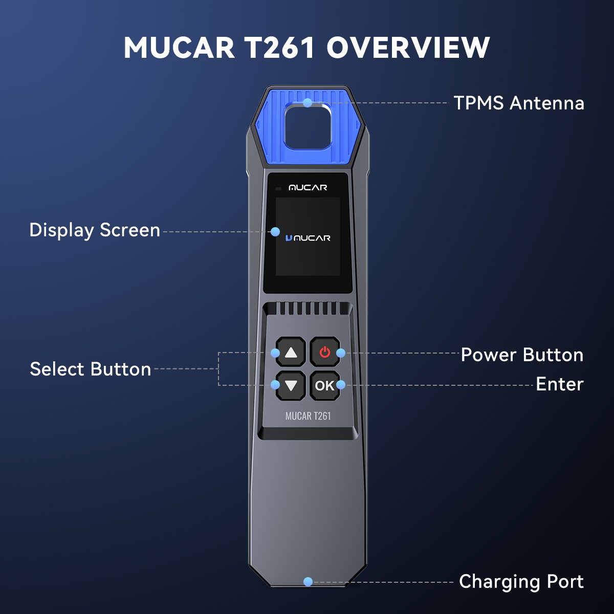 MUCAR T261 TPMS Relearning Activation Tire Pressure Sensor Programming For 892BT