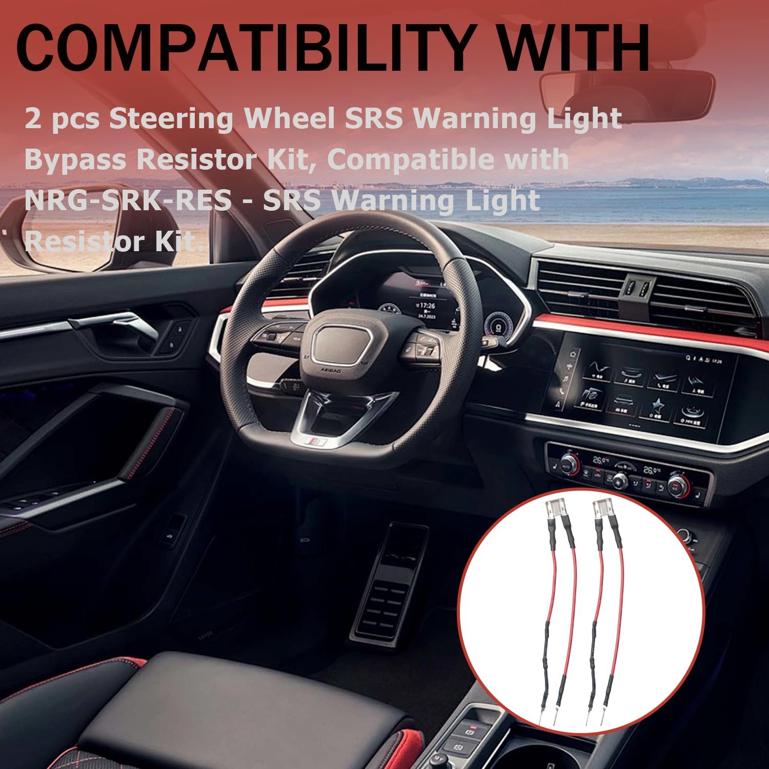 POERTYUI 2 pcs Steering Wheel SRS Warning Light Bypass Resistor Kit,...