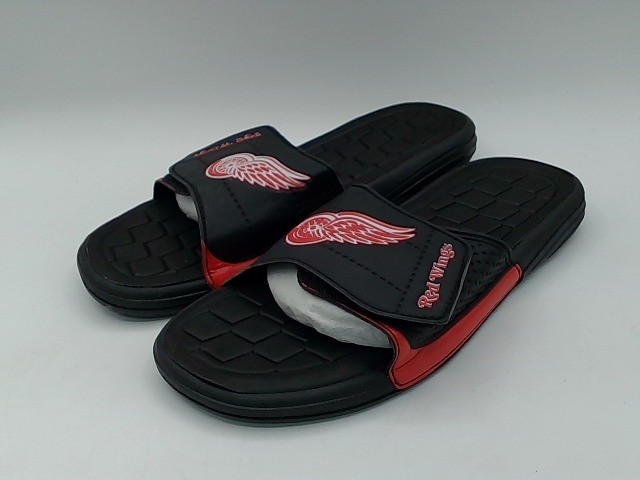 NHL Hockey Detroit Red Wings Slide Sandal Beach Shoe, Black JVM0553BNH
