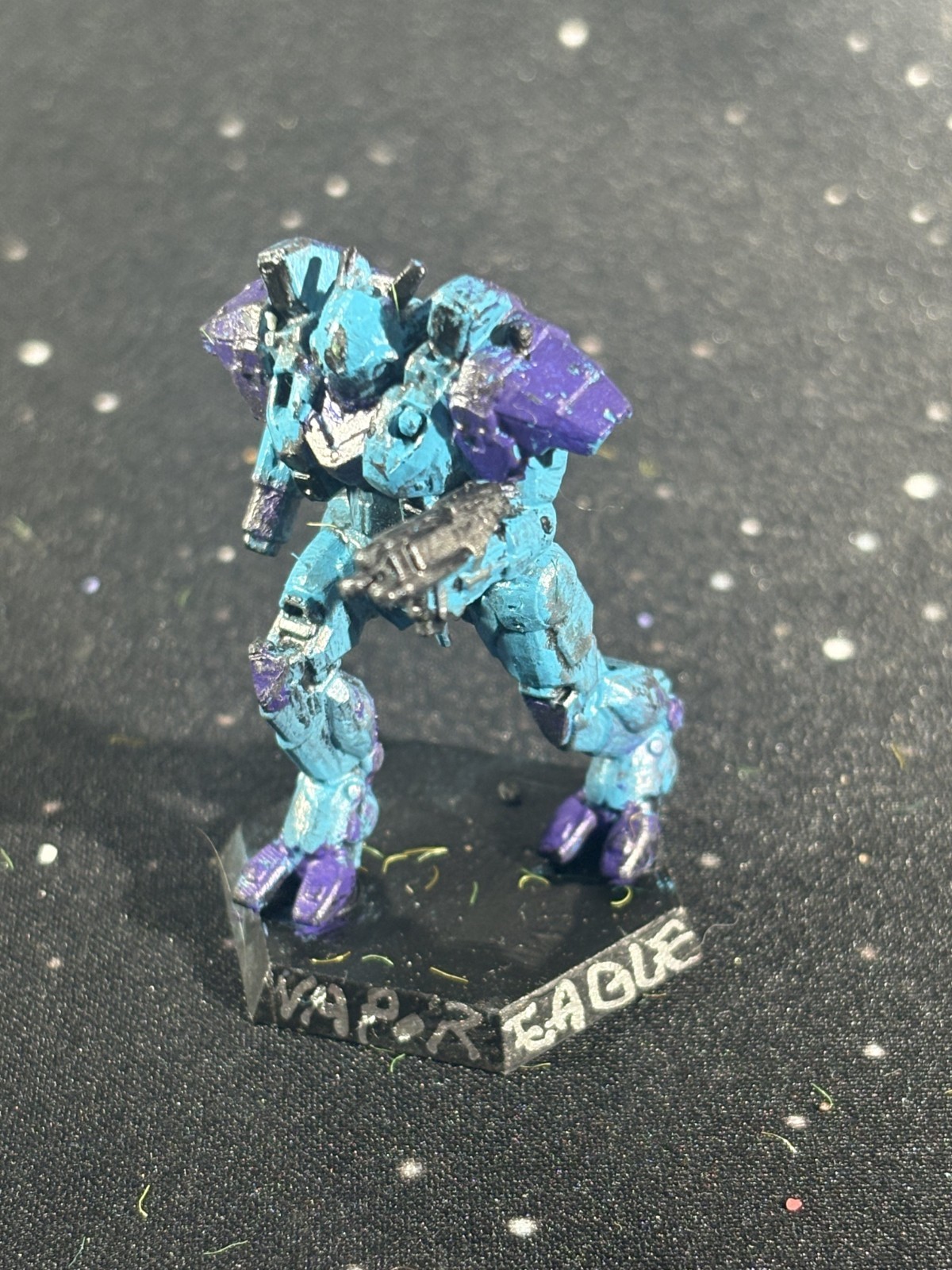 Hand Painted BattleTech VAPOR EAGLE - 3D CUSTOM RESIN PRINT - BLUE
