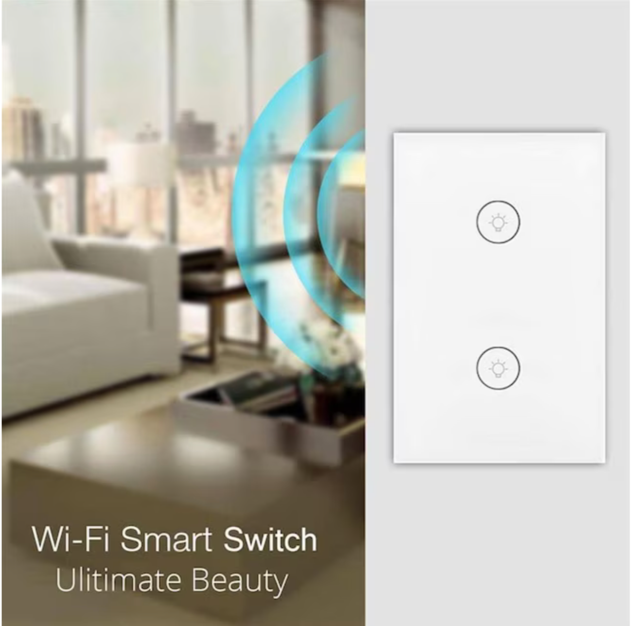 AvatarControls 1-3Gang or Dimmer Smart Wall Switch Touch Glass Panel AlexaGoogle