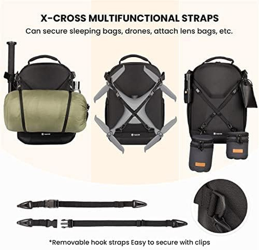 Hardshell Camera Backpack Bag - 3-Side Hard Case Professional Camera Bag with 14