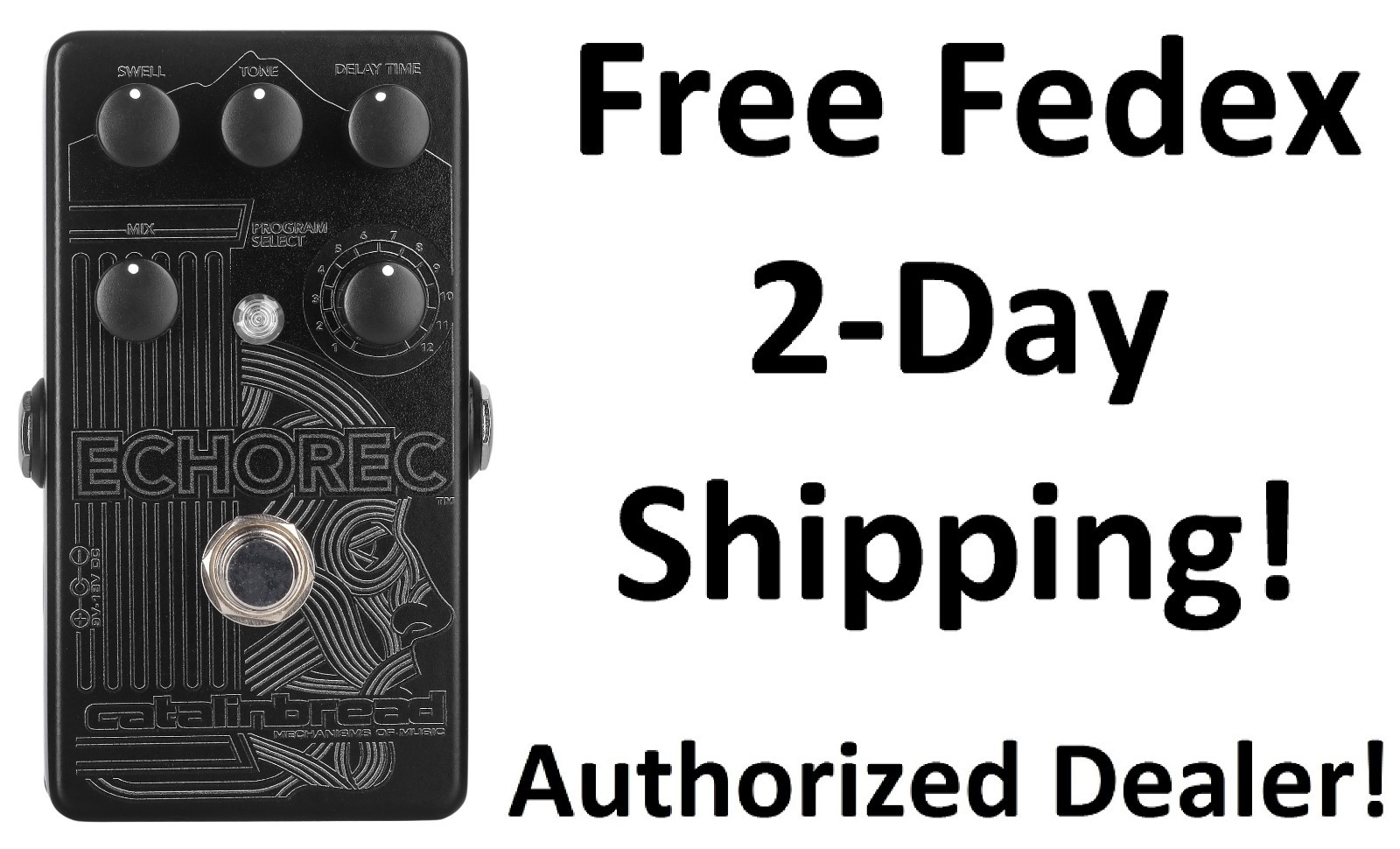 New Catalinbread Echorec Digital Drum Echo Delay Effects Pedal Blackout Series