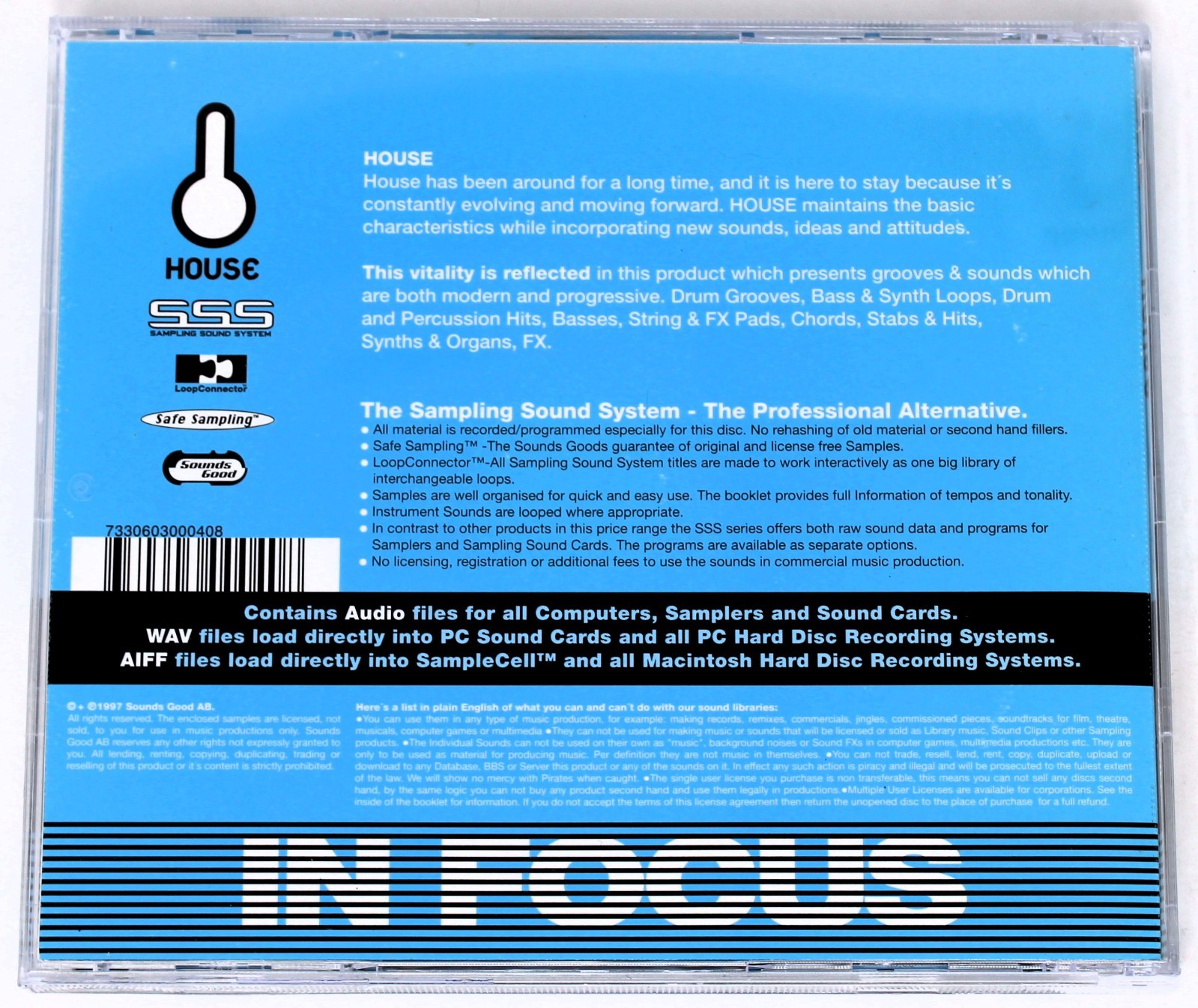 Sounds Good House Sampling Sound System Sample Library/Sampling CD 1997 SSS04