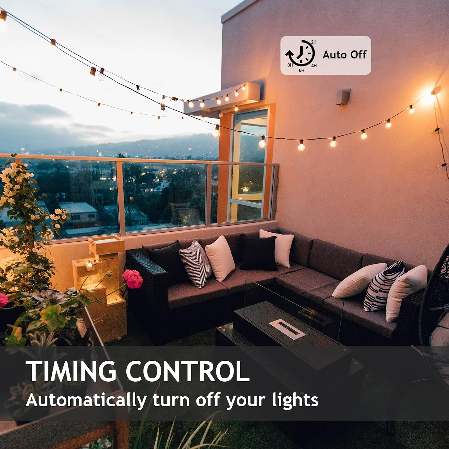 Outdoor Dimmer for String Lights, Remote Control Light Dimmer Plug In, Light Tim