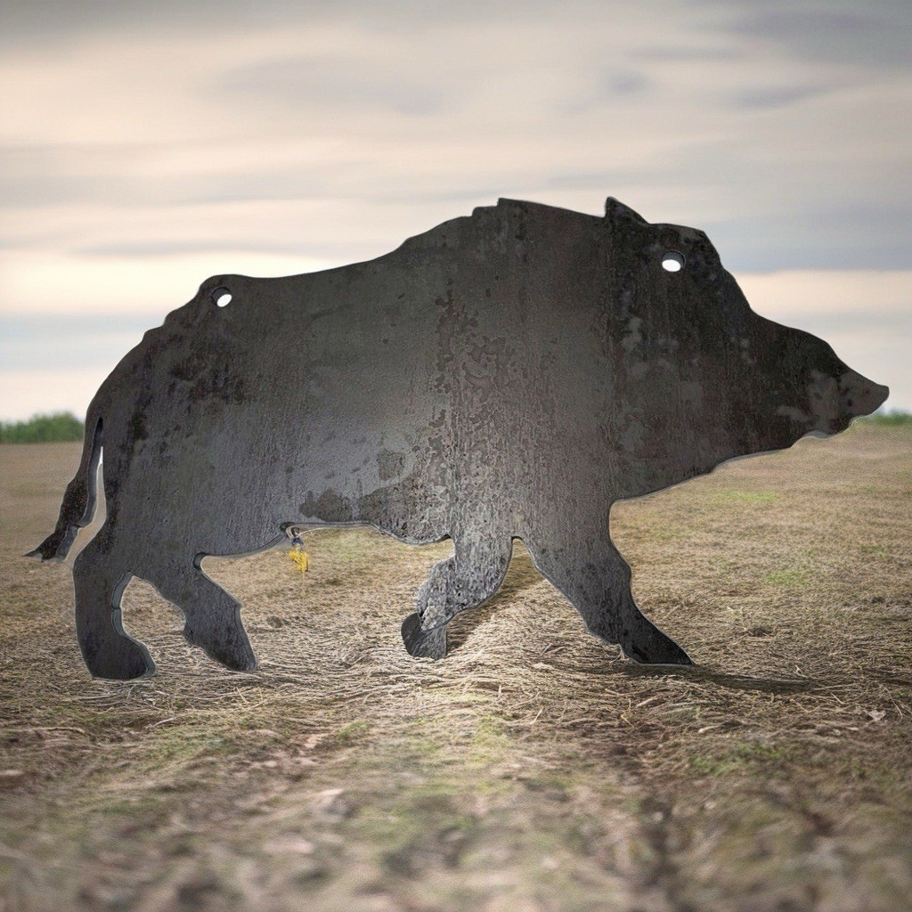 Iron Tusker – 18”x11” AR500 Boar Target (3/8” Thick) With Mounting Kit