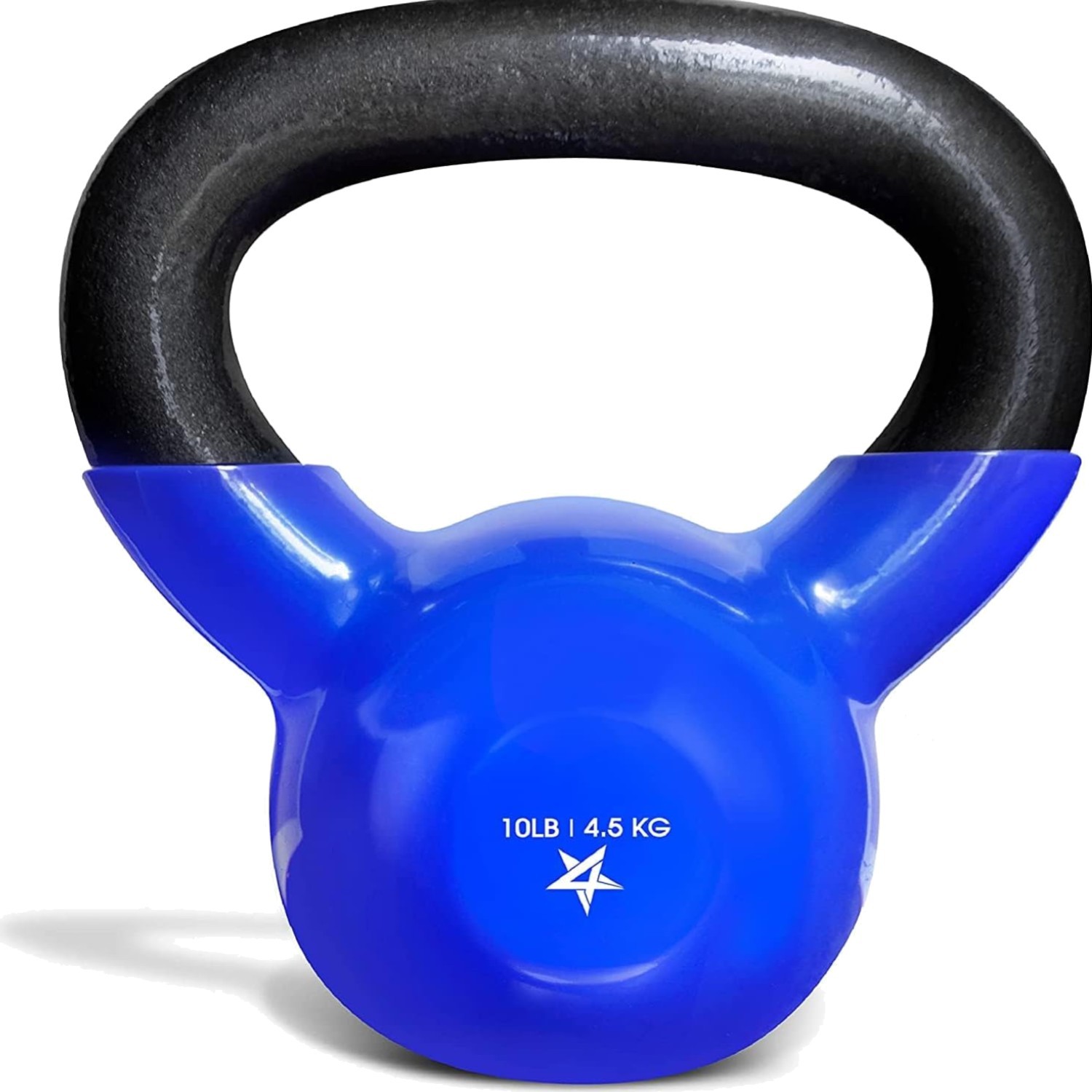 Cast Iron 10 LB Vinyl Kettlebell - Stable and Easy to Clean for Home Workouts
