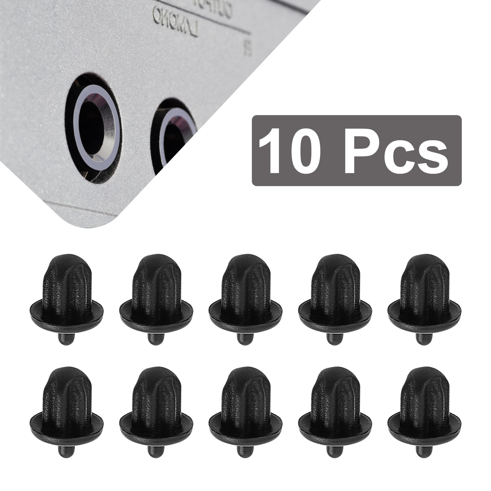 10PCS Black Rubber 6.35mm Audio Jack PC DVD Microphone Socket Dust Cover