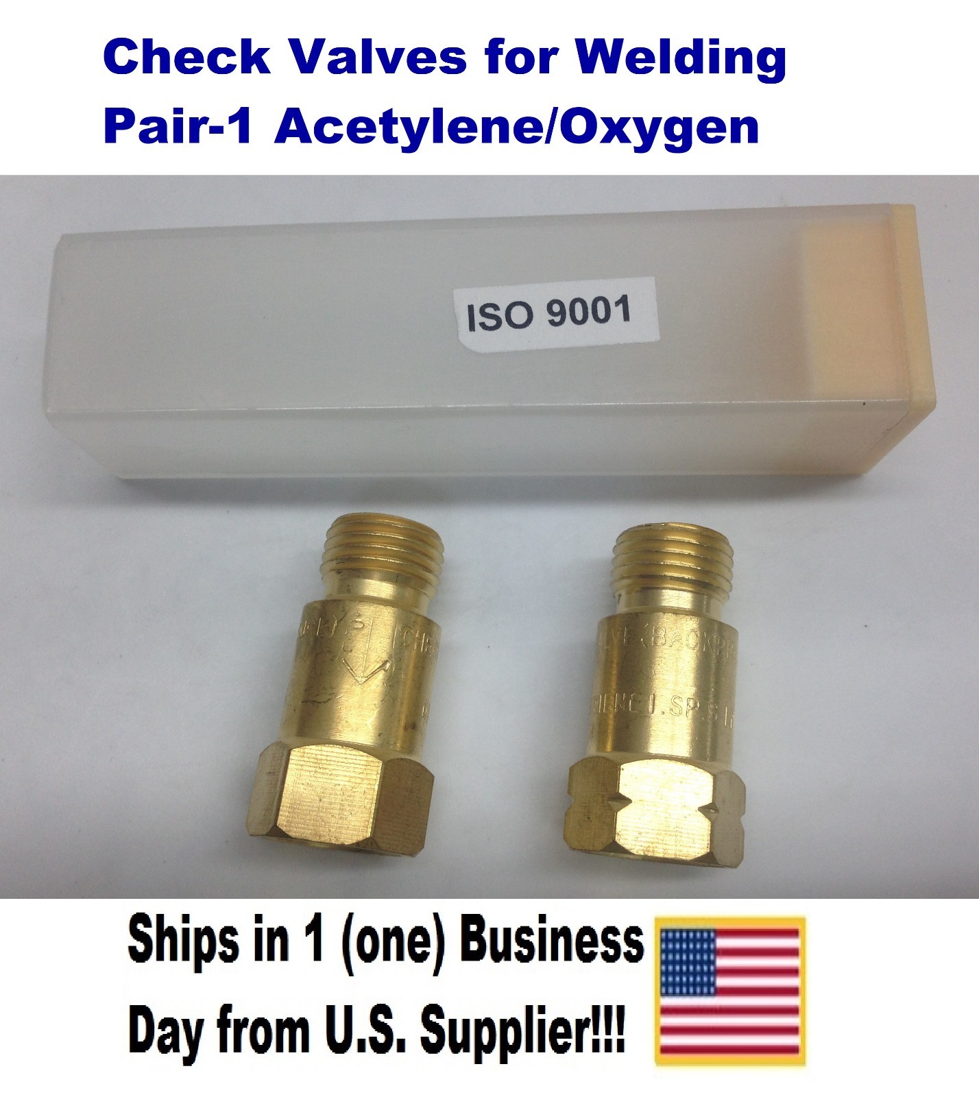 OXYGEN/ACETYLENE WELDING, TORCH END CHECK VALVE SET USE W/FLASHBACK ARRESTOR