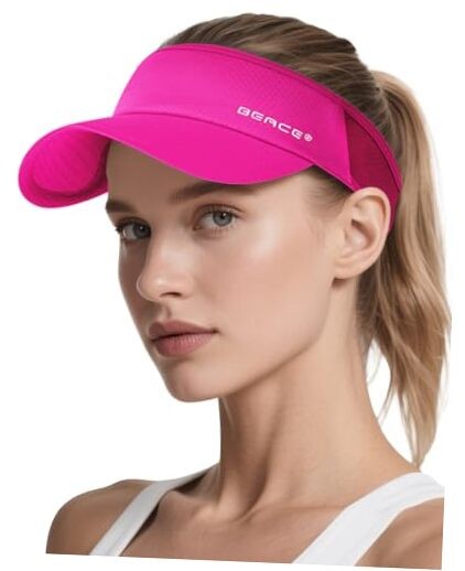 Lightweight Moisture Wicking Sports Sun Visors Hats Women 1 Hot Pink