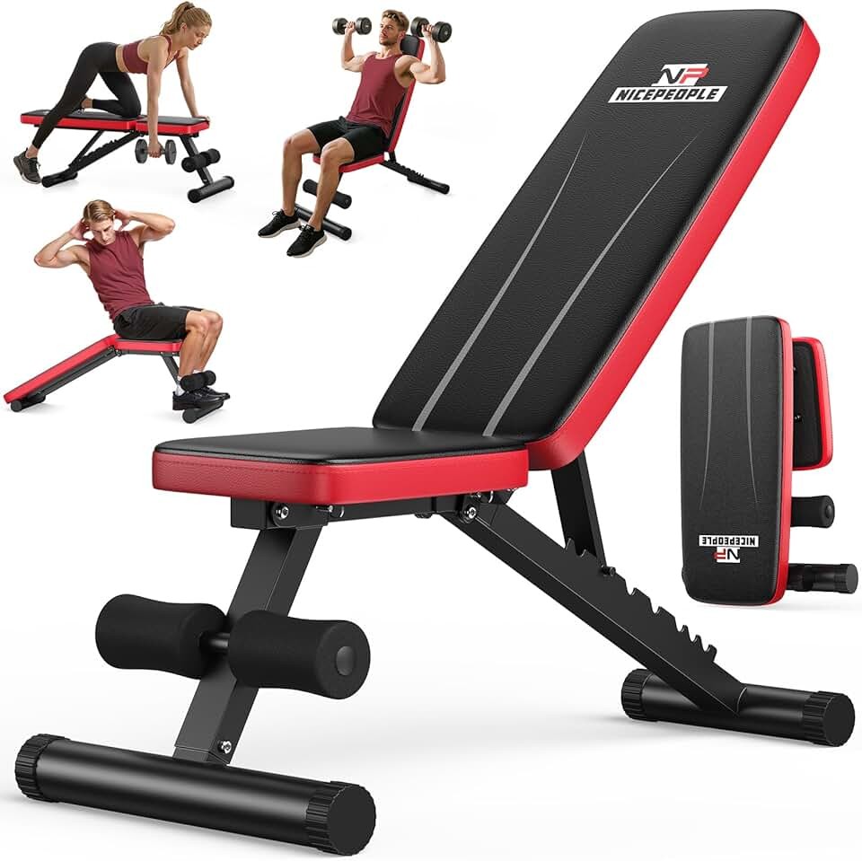 NICEPEOPLE Adjustable Weight Bench for Home Gym, 660LBS Capacity Workout Bench
