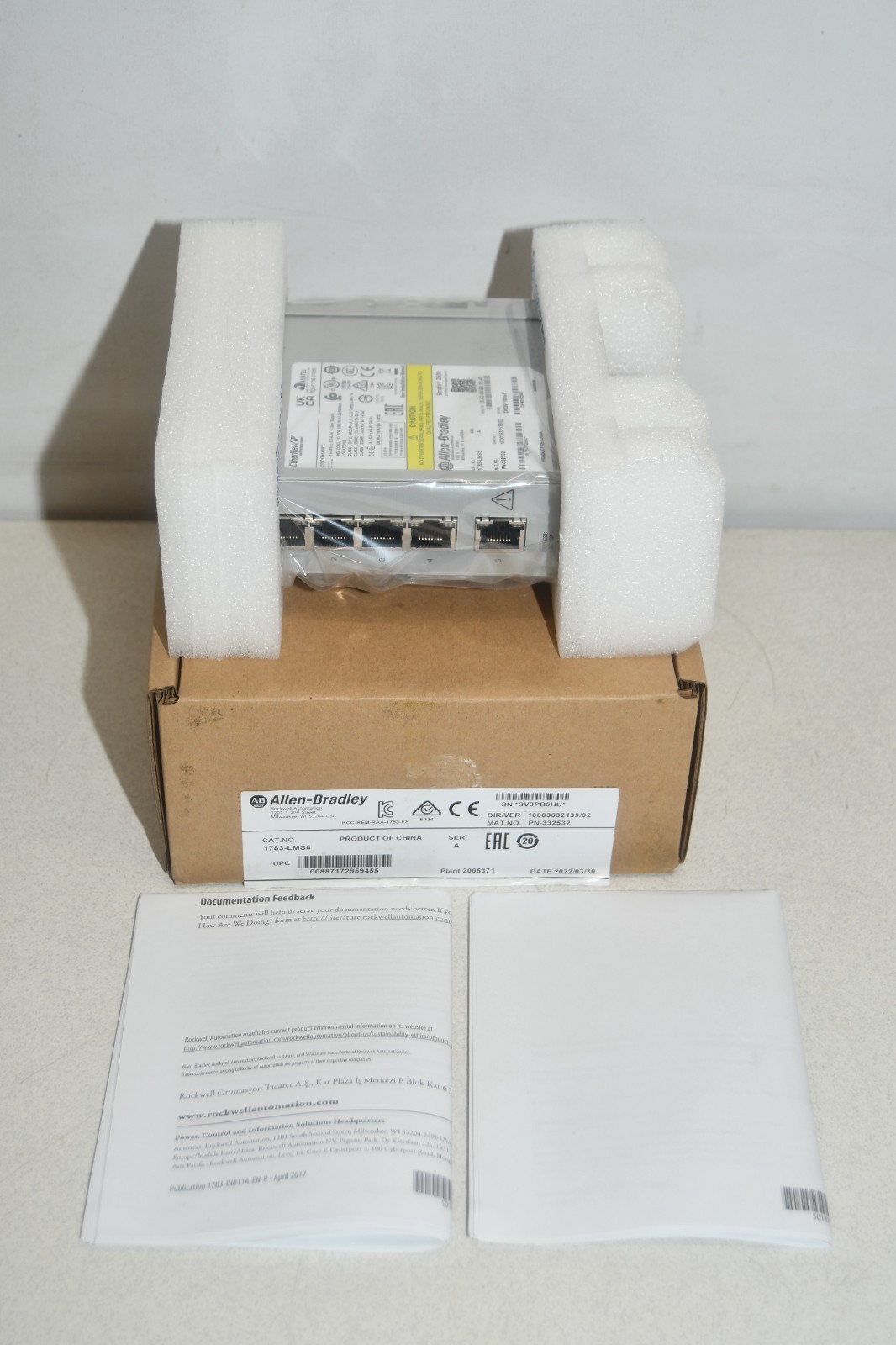 ^ AB 1783-LMS5 Stratix 2500 Lightly Managed Ethernet Switch Module #X8447