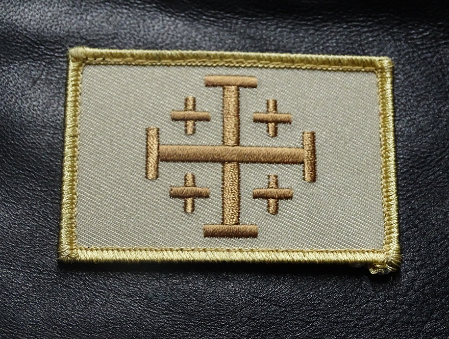 JERUSALEM CROSS INFIDEL CRUSADER EMBROIDERED HOOK PATCH