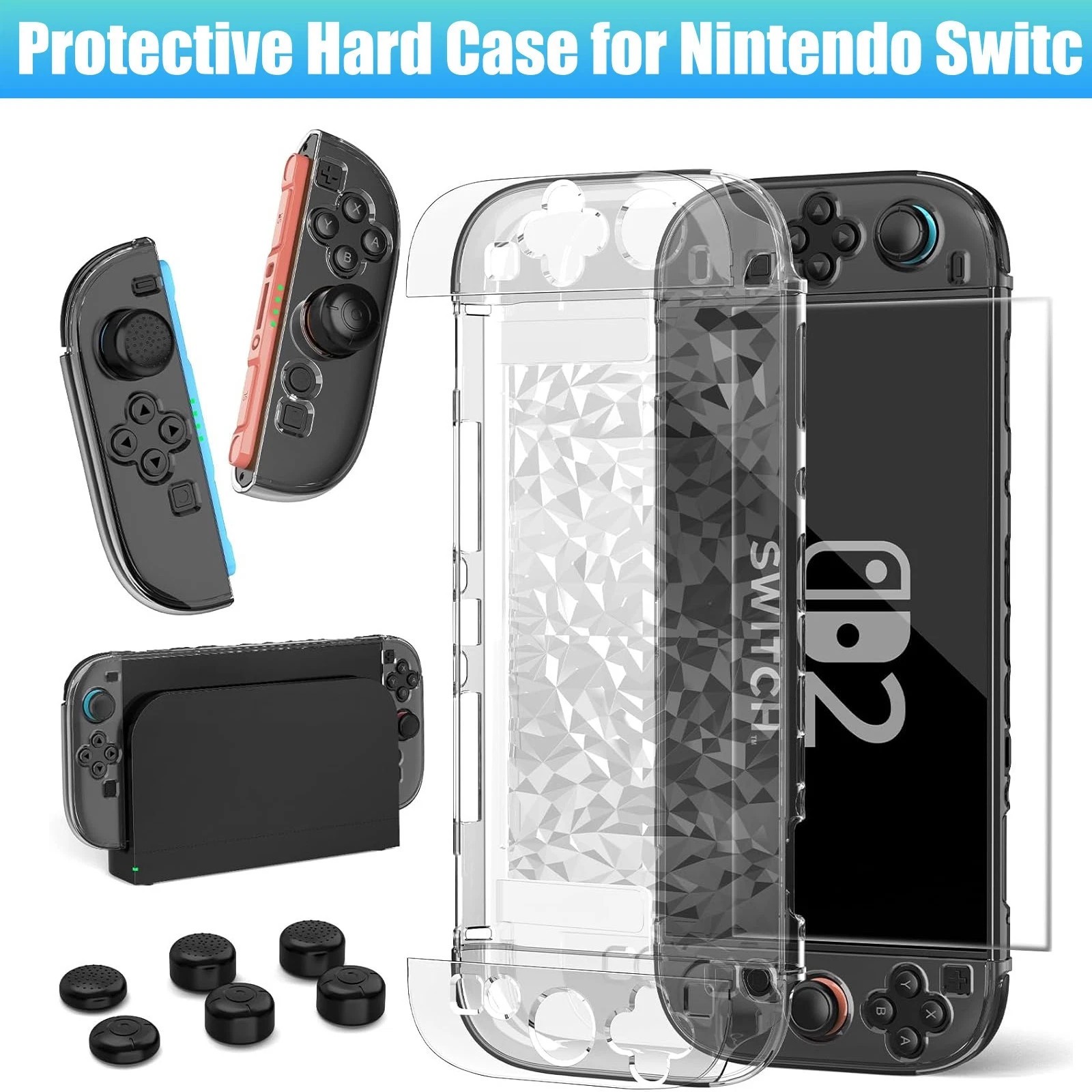 For Nintendo Switch 2 Protector Case Dockable Case Film Grip Cover Waterproof