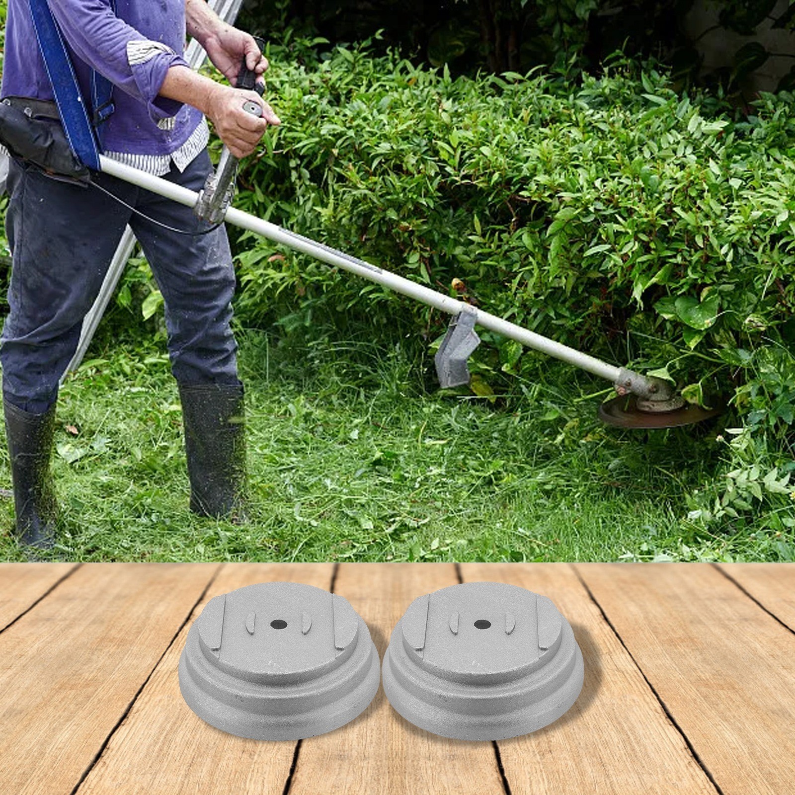 2PC Stainless Steel Grass Cover Base Electric Lawn Mower Accessories