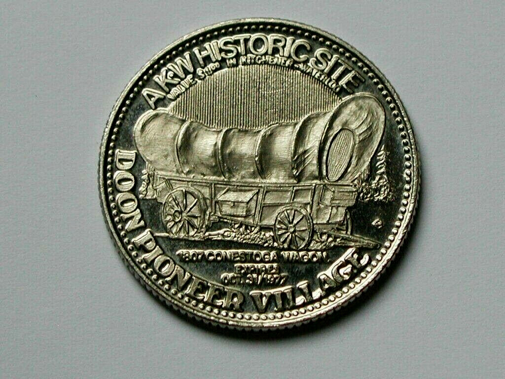 Kitchener ON CANADA 1977 Trade DOLLAR Token with Historic Pioneer Chuckwagon