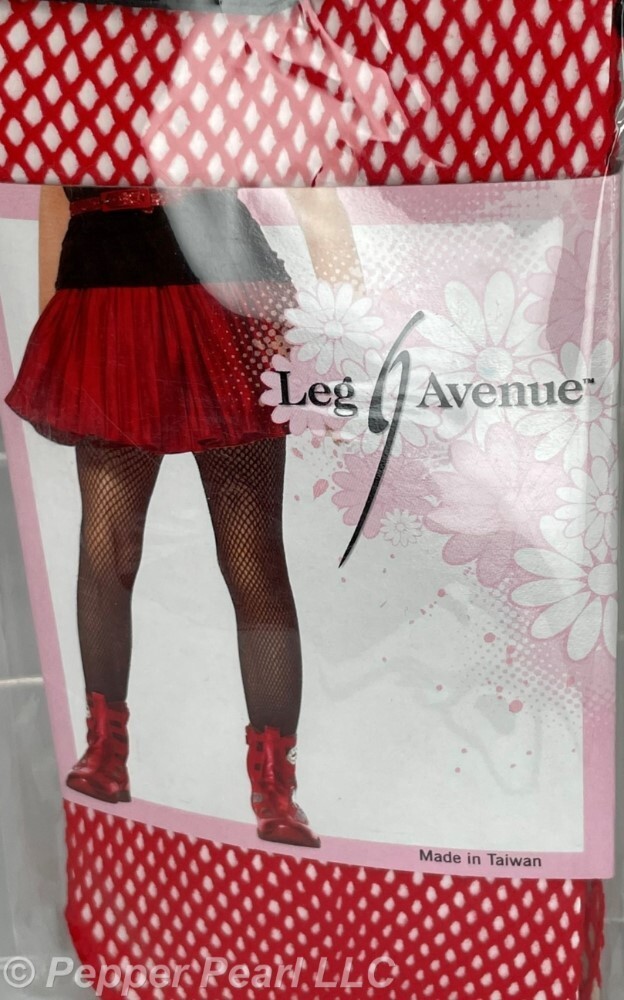 Fishnet Tights Red Child Junior Size Small for Costume Halloween Cosplay