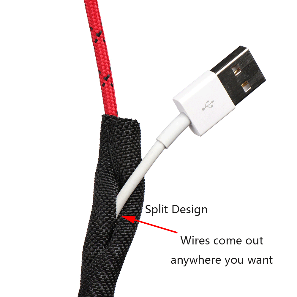 3/4inch 20Ft Braided split Cable Sleeve Cord Organizer Flexible Wire Wrap Cover