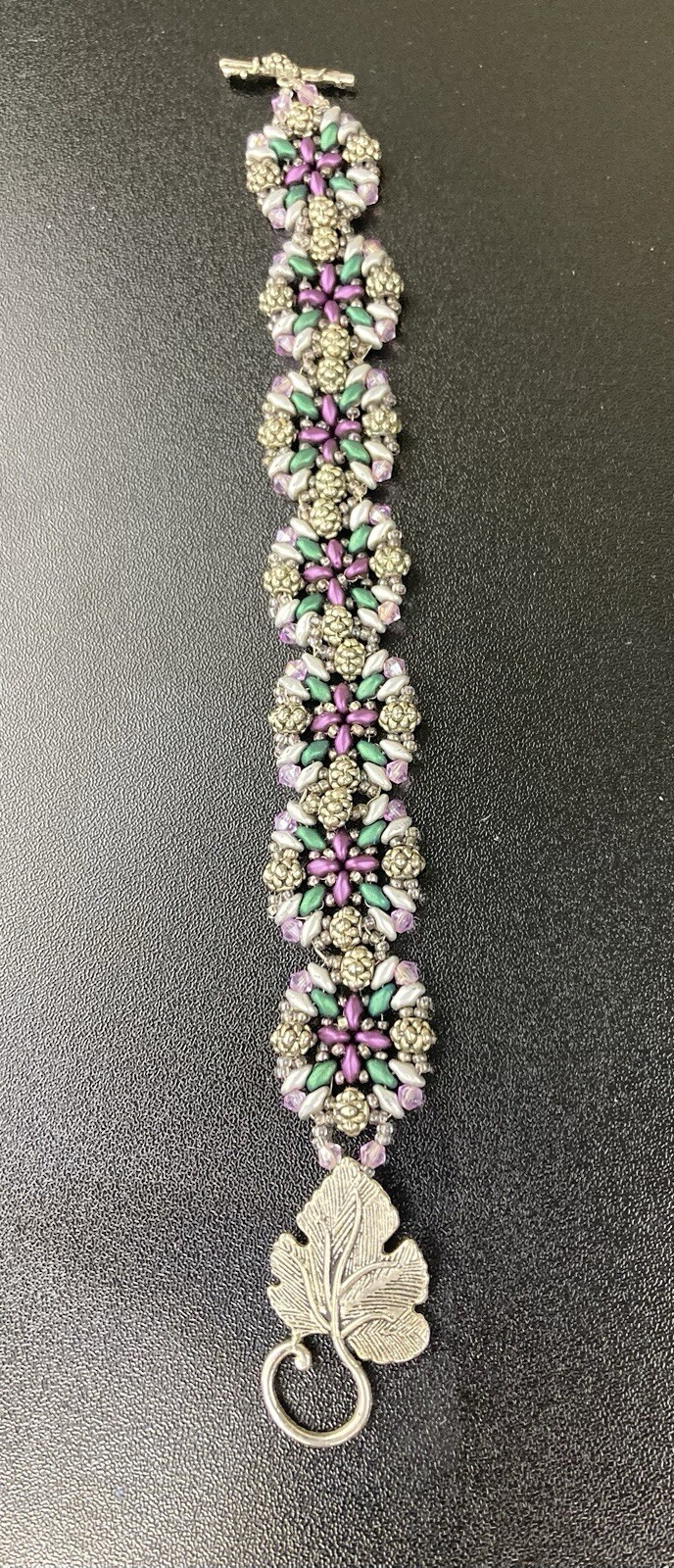 Starflower Handmade Beaded Toggle Bracelet 8.75”