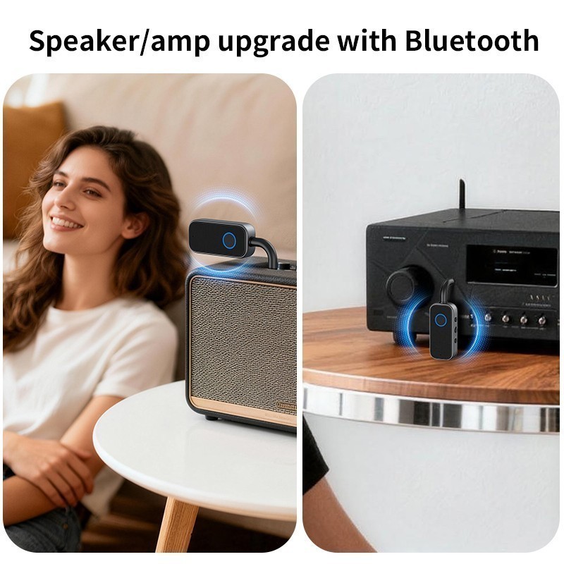 2-in-1 Wireless Bluetooth 6.0 Transmitter Receiver Adapter Audio 3.5mm Jack Aux