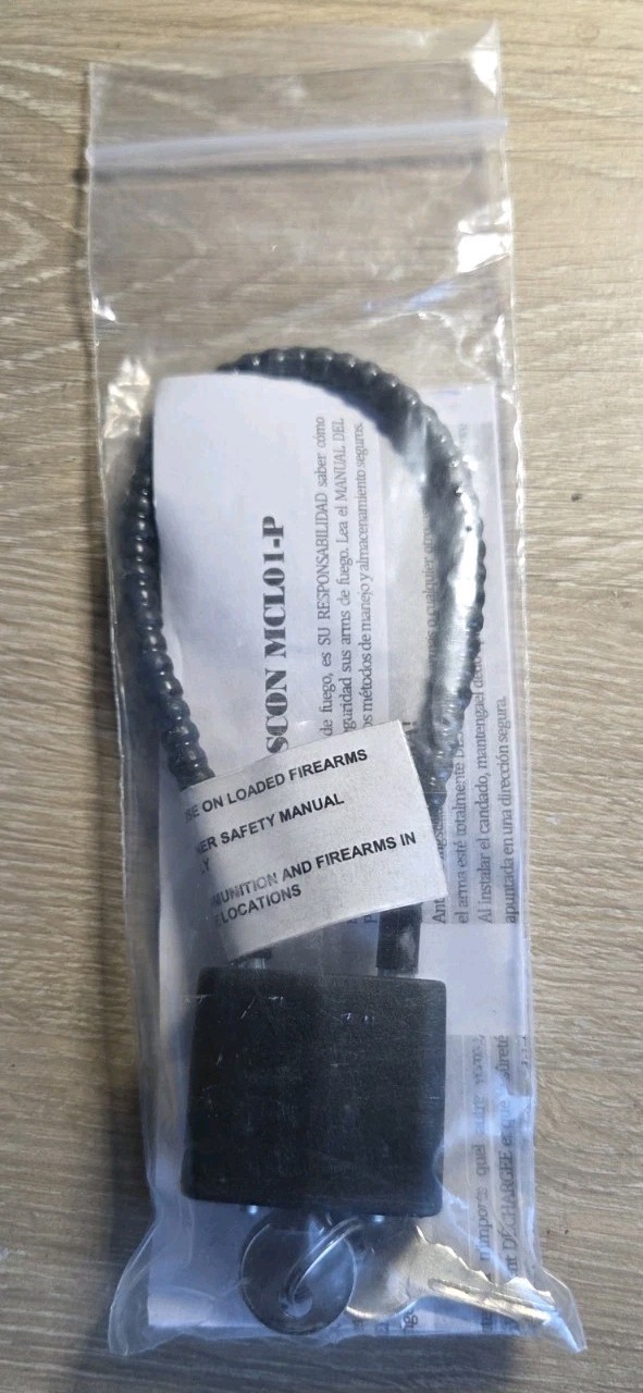 NEW Mascon MCL01-P Cable Gun Lock Steel Black 2 Keys Hardware Included