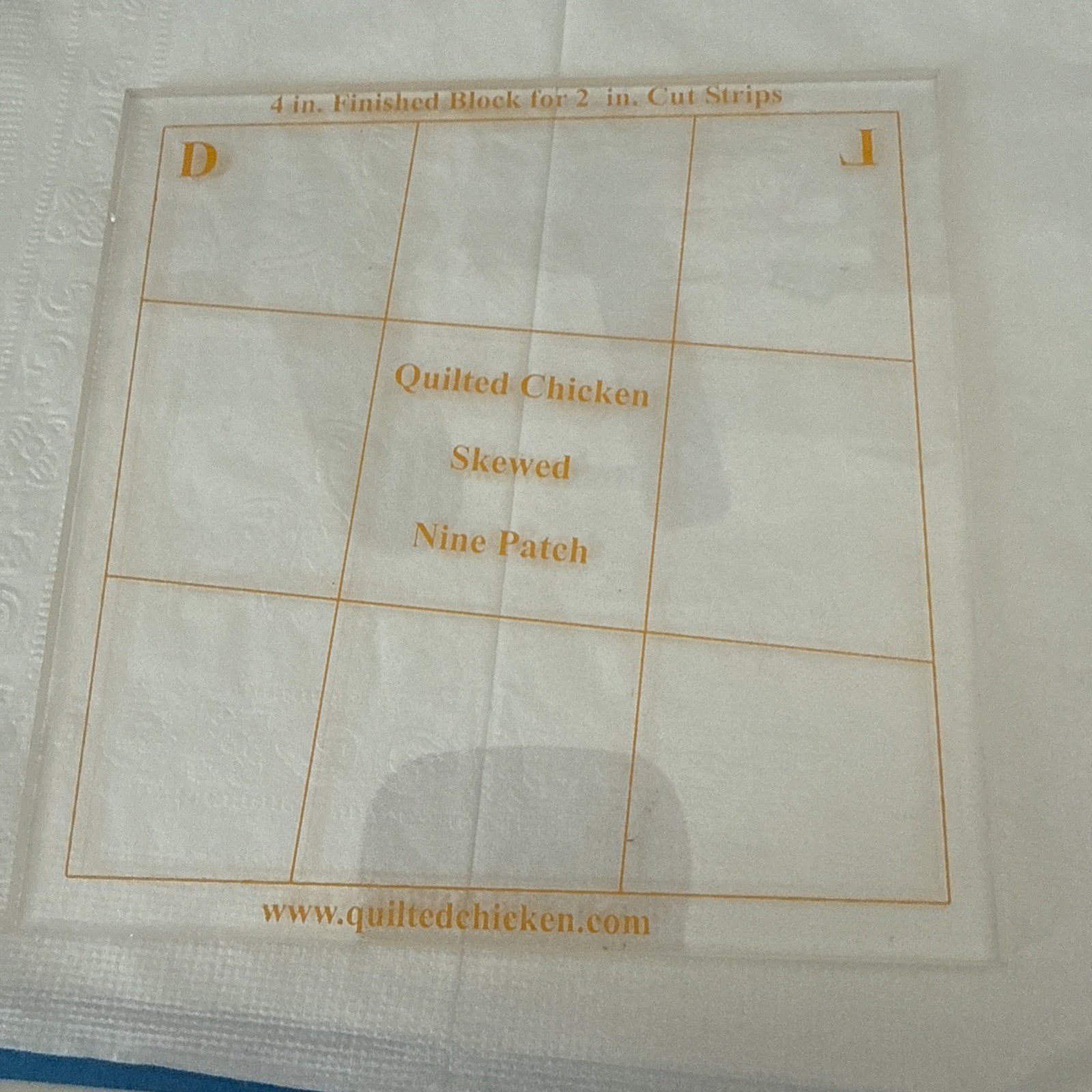 Sewing Quilting Template Skewed 9 Patch Quilted Chicken