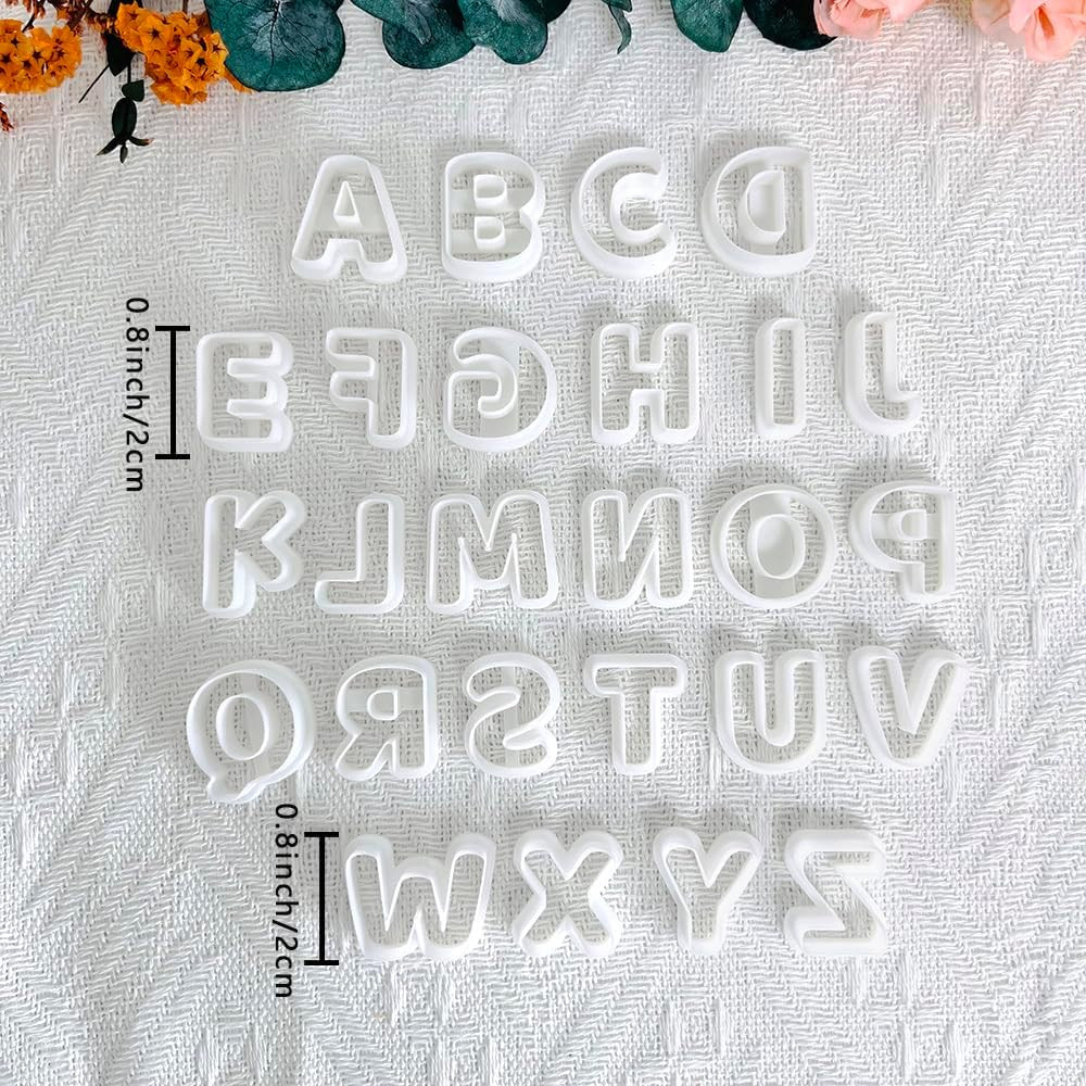 Alphabet Polymer Clay Cutters: 26 Pcs, Letter Designs for Polymer Clay Jewelr...