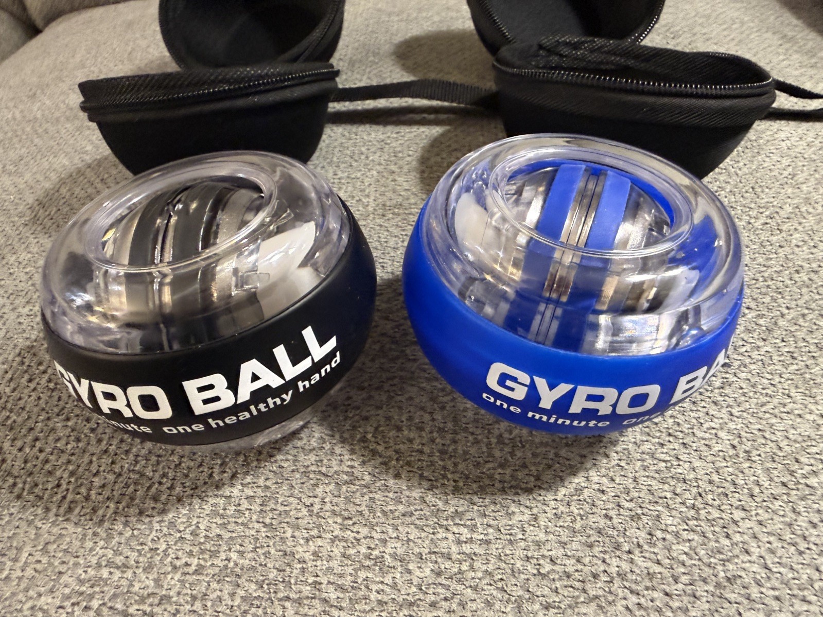 Pair of Portable Grip Strength Trainer:  Gyro Ball for Healthy Wrists & Fingers