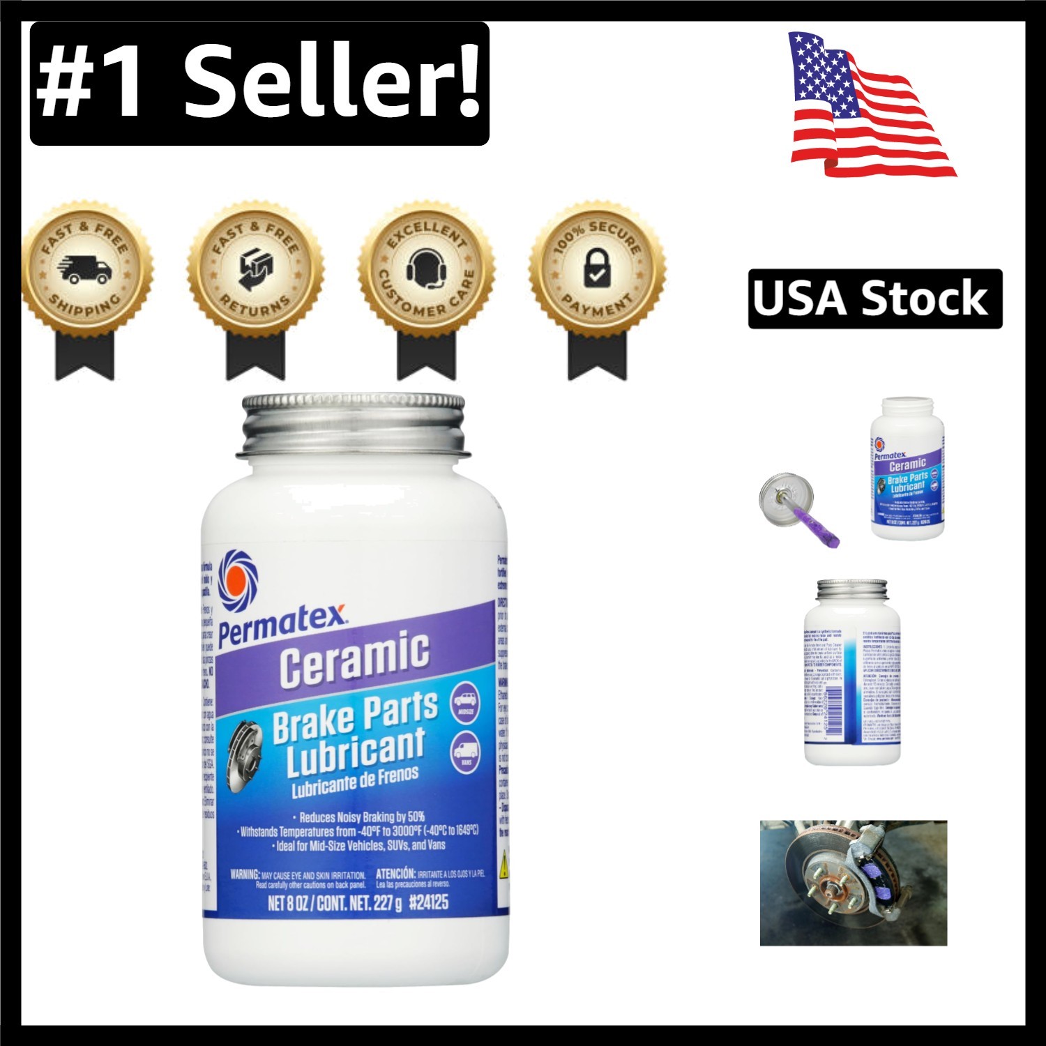 24125 Ceramic Extreme Brake Parts Lubricant, 8oz - Superior Performance