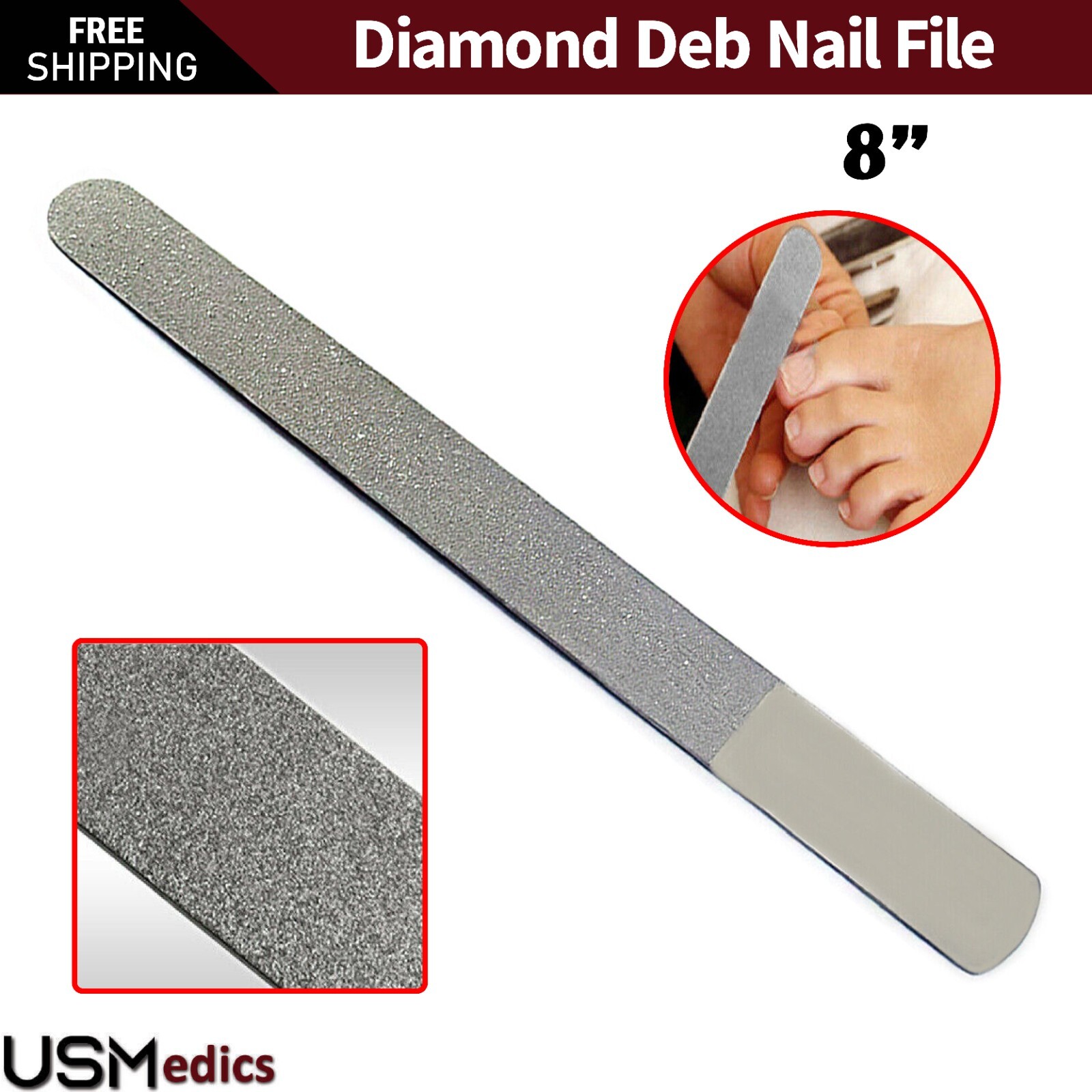 Chiropody Podiatry Toenail File Diamond Deb Foot Hand Nail Dressing Beauty Tool