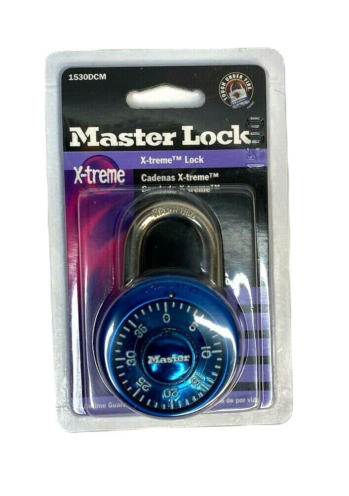 Master Lock X-treme Combination Lock - 1530DCM - NIP - Blue