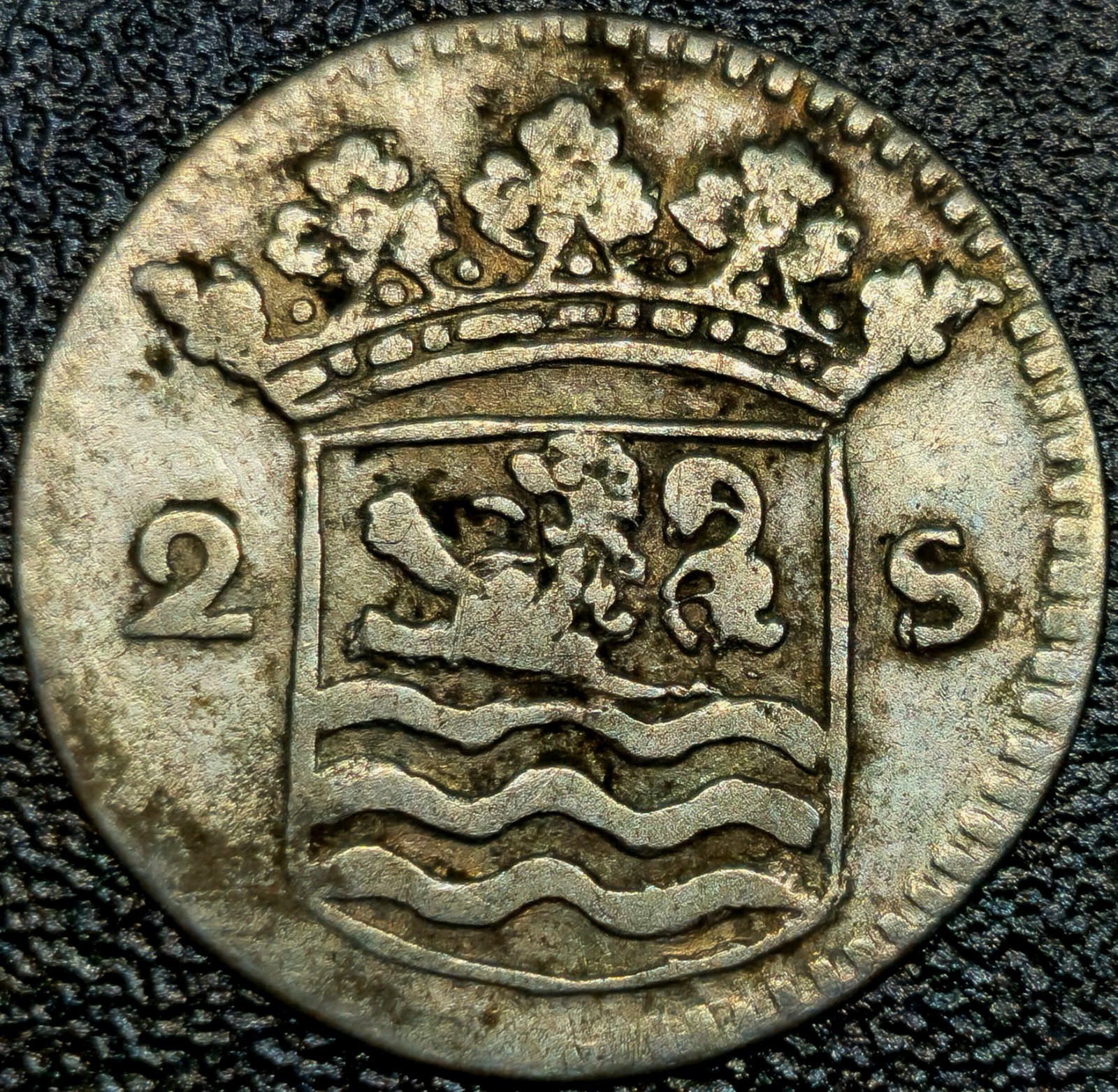 2 Stuivers Overdate 1737  Flanked Star Each Side Province of Zeeland Dutch !!